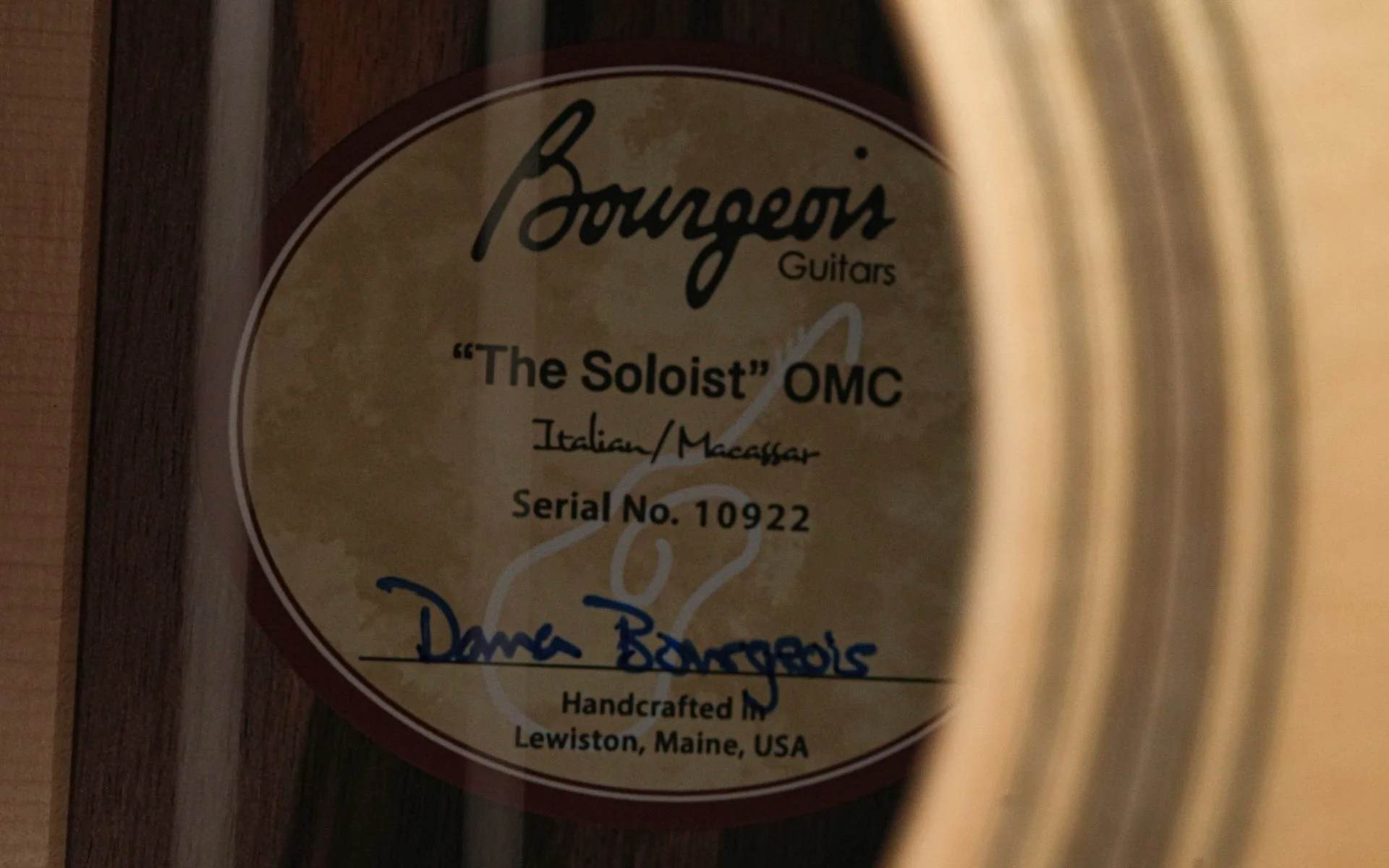 Bourgeois Soloist OM C Italian Spruce Macassar Ebony - Image 11