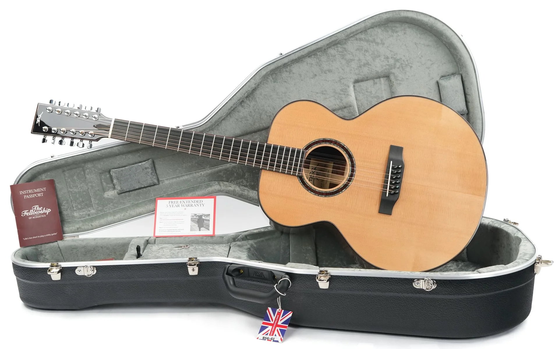 BSG GJ11F Quilted Mahogany Sitka Spruce 12 String - Image 3