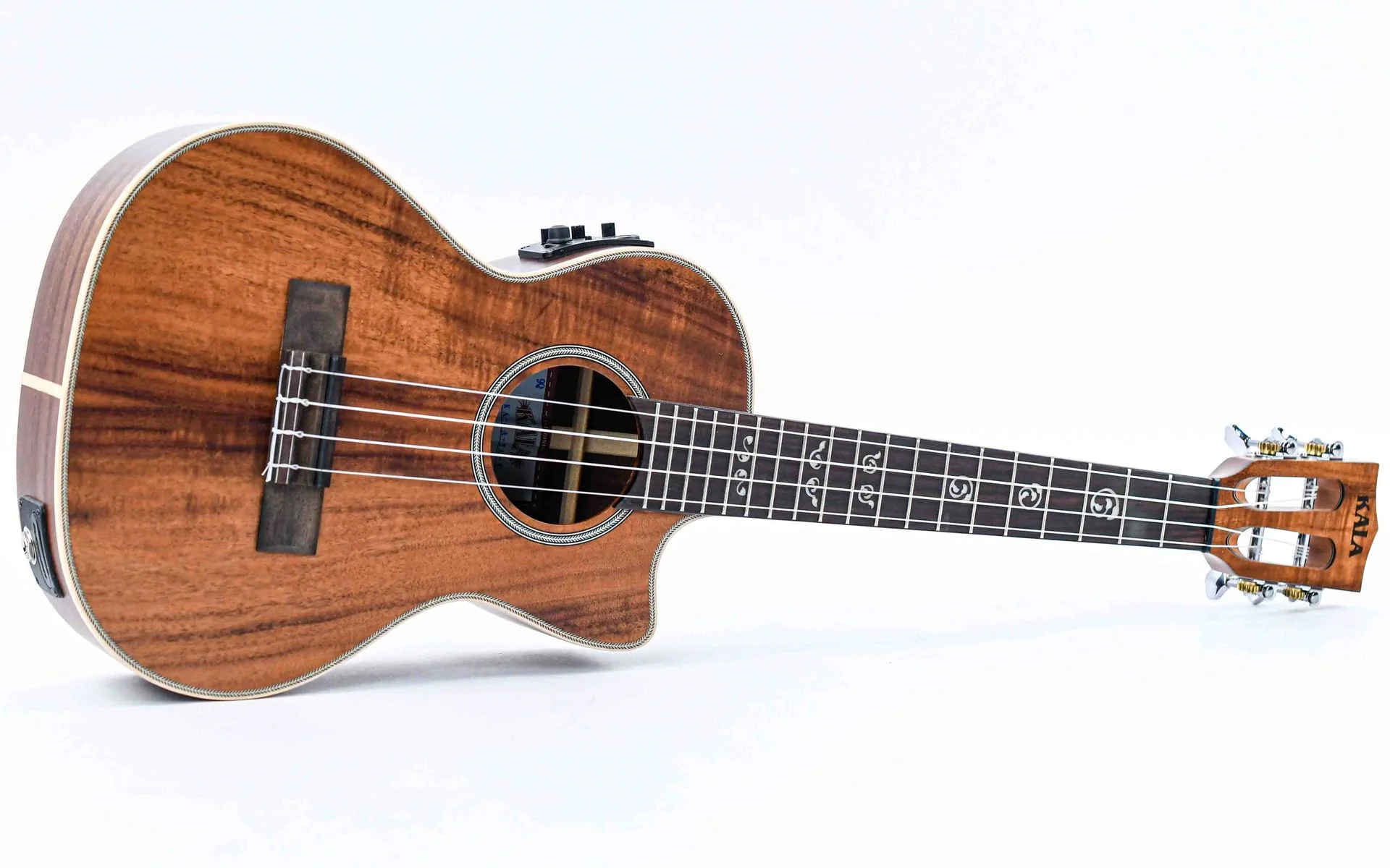 Kala Solid Acacia Tenor Ukulele w/ Cutaway & EQ - Image 11