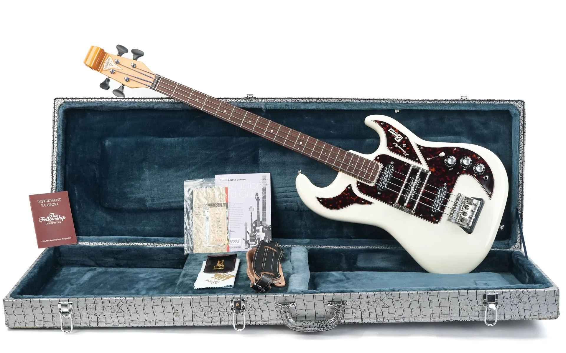 Burns 1964 The Shadows Bass 'The Legend' White 2011 - Image 3