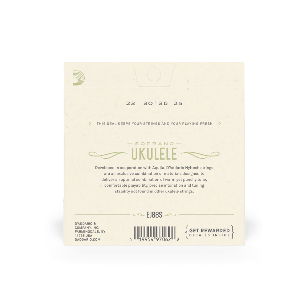 D'Addario EJ88S Nyltech Ukulele Soprano - Image 3