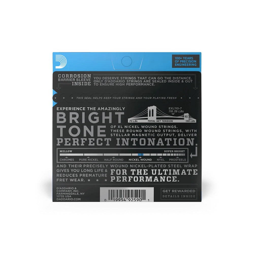 D'Addario EXL110-7 Nickel Wound Regular Light 10-59 7 String - Image 3