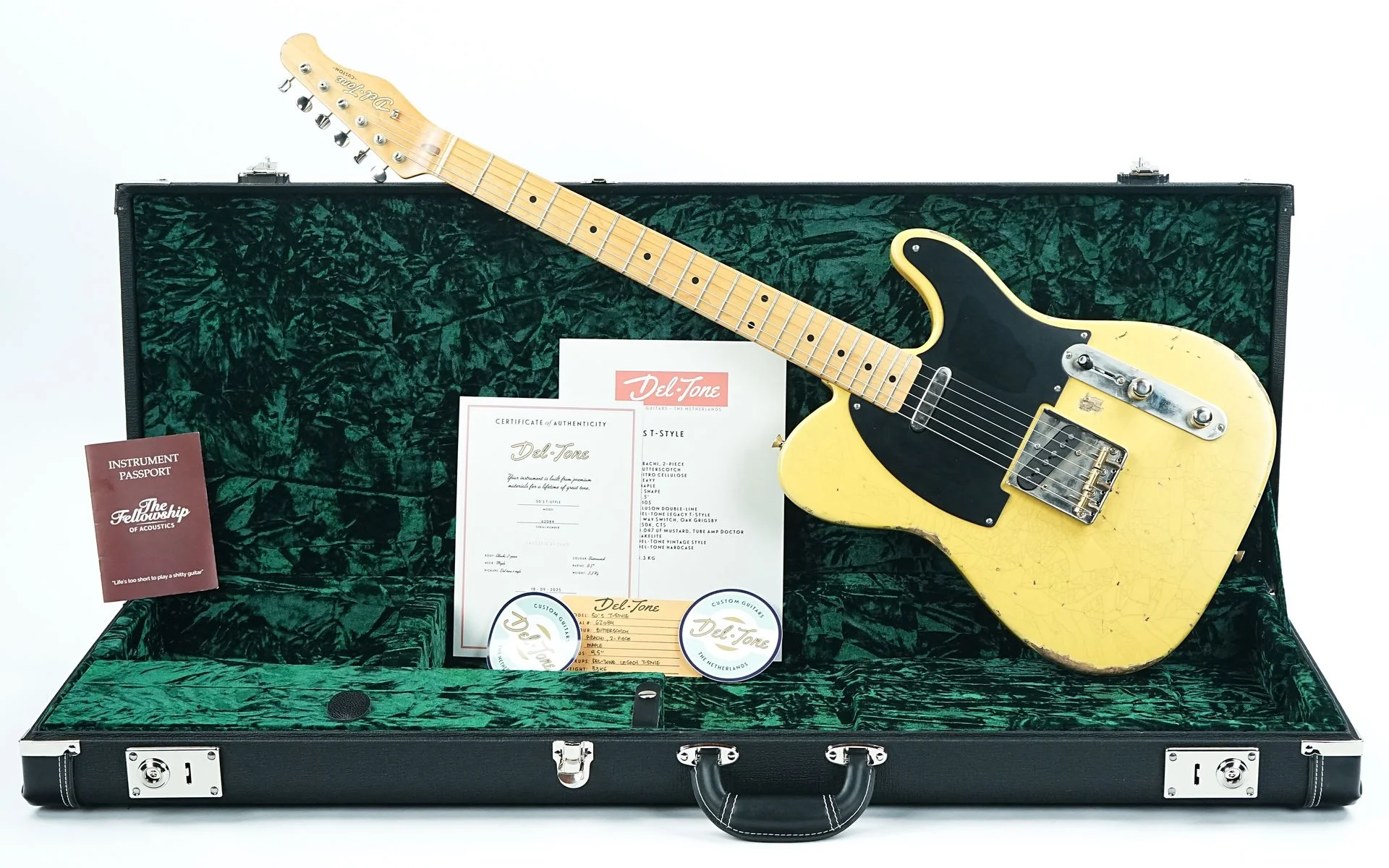 Del Tone 50s T Style Butterscotch Abachi Heavy Aged - Image 3