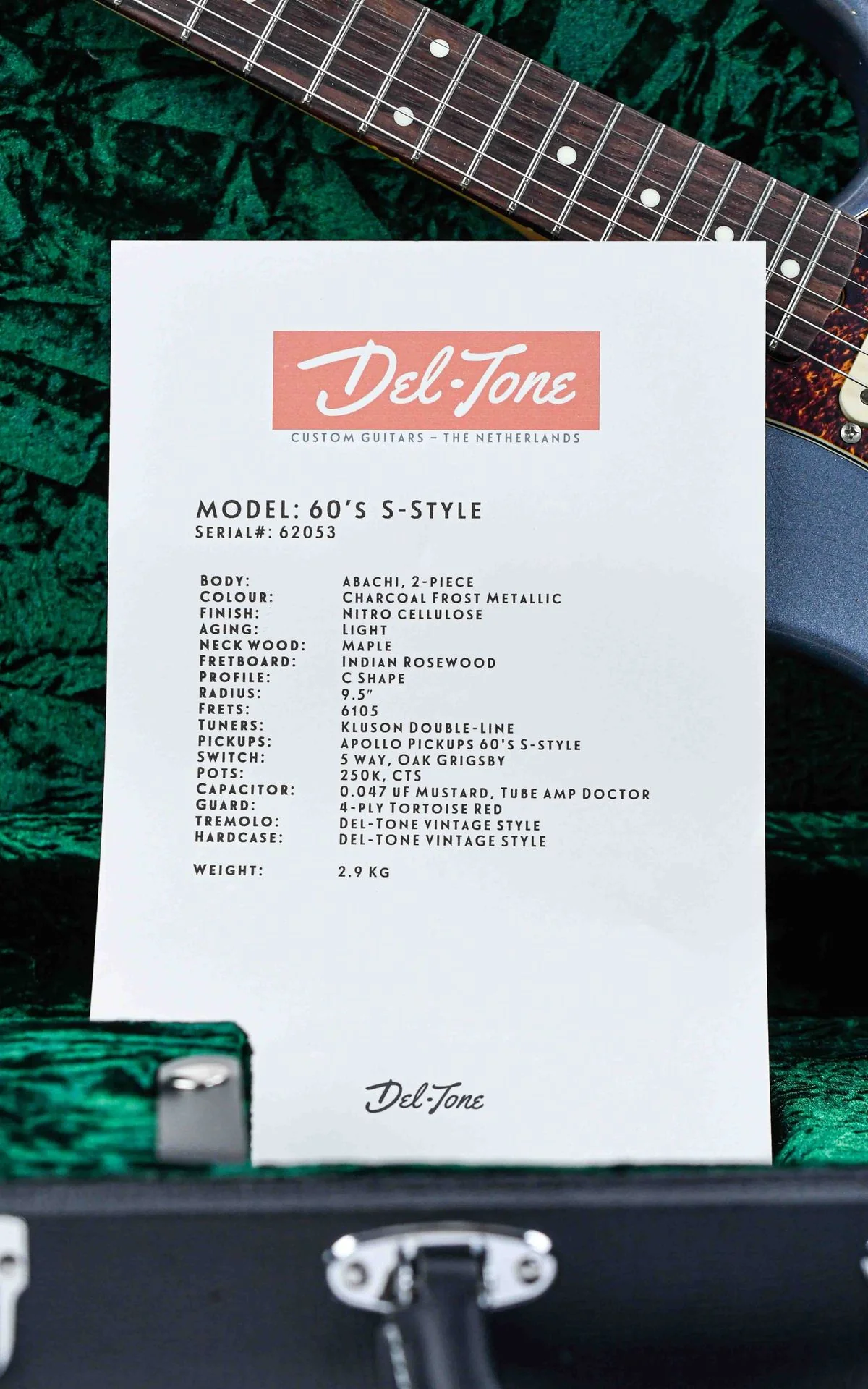 Del Tone 60s S Style Charcoal Frost Metallic - Image 13
