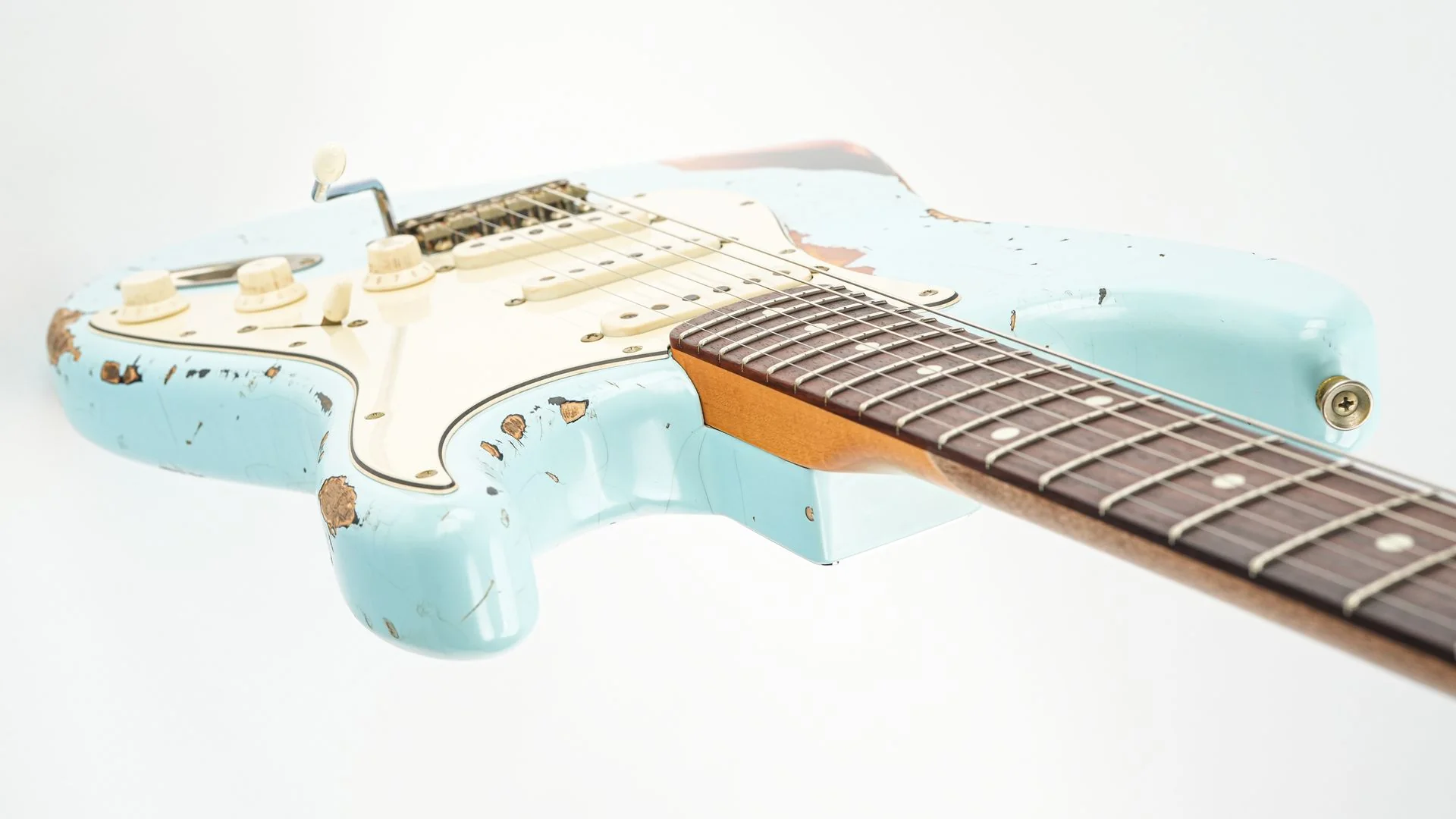 Del Tone 60s S Style Daphne Blue Over Sunburst Heavy Aged - Image 10
