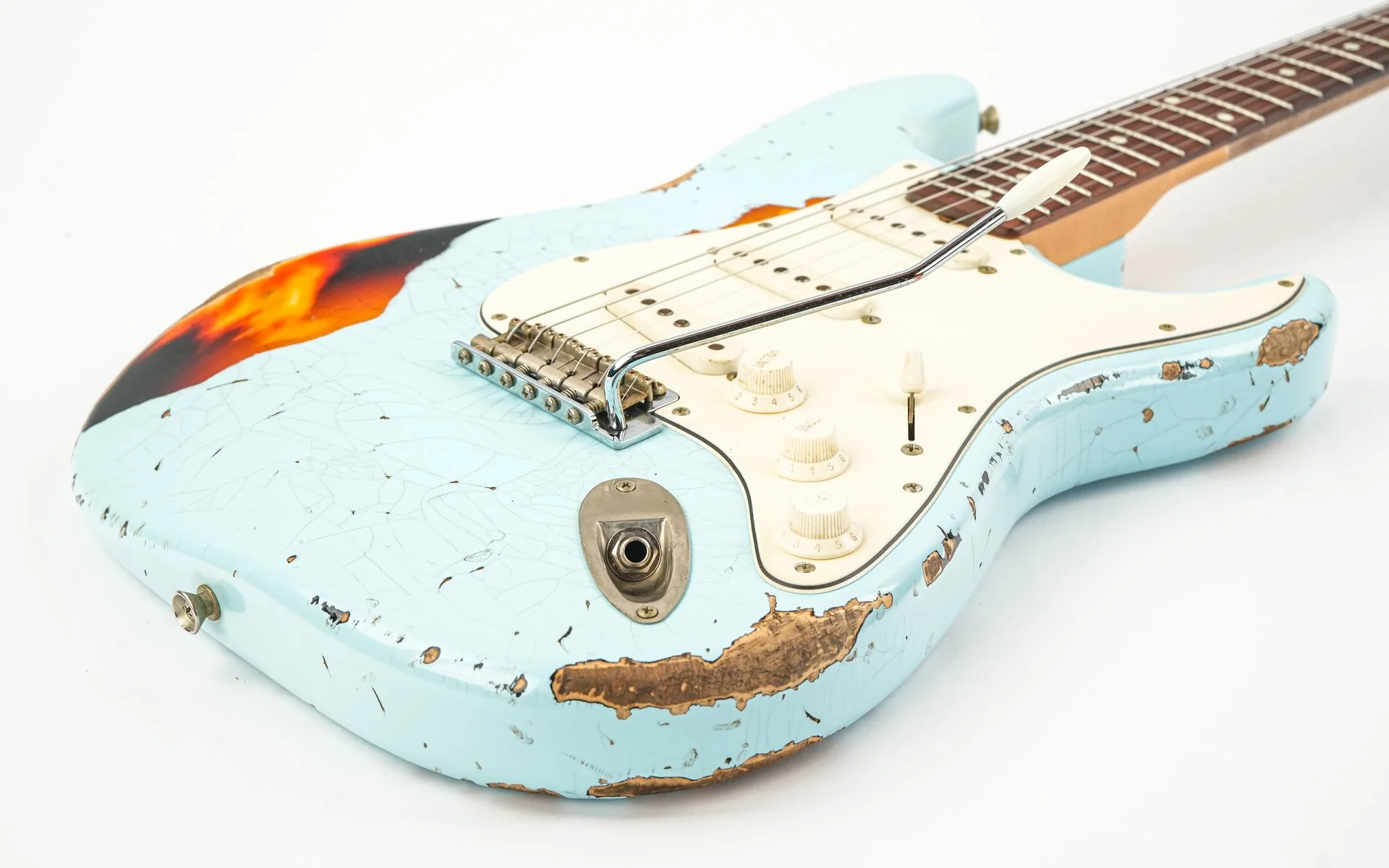 Del Tone 60s S Style Daphne Blue Over Sunburst Heavy Aged - Image 11