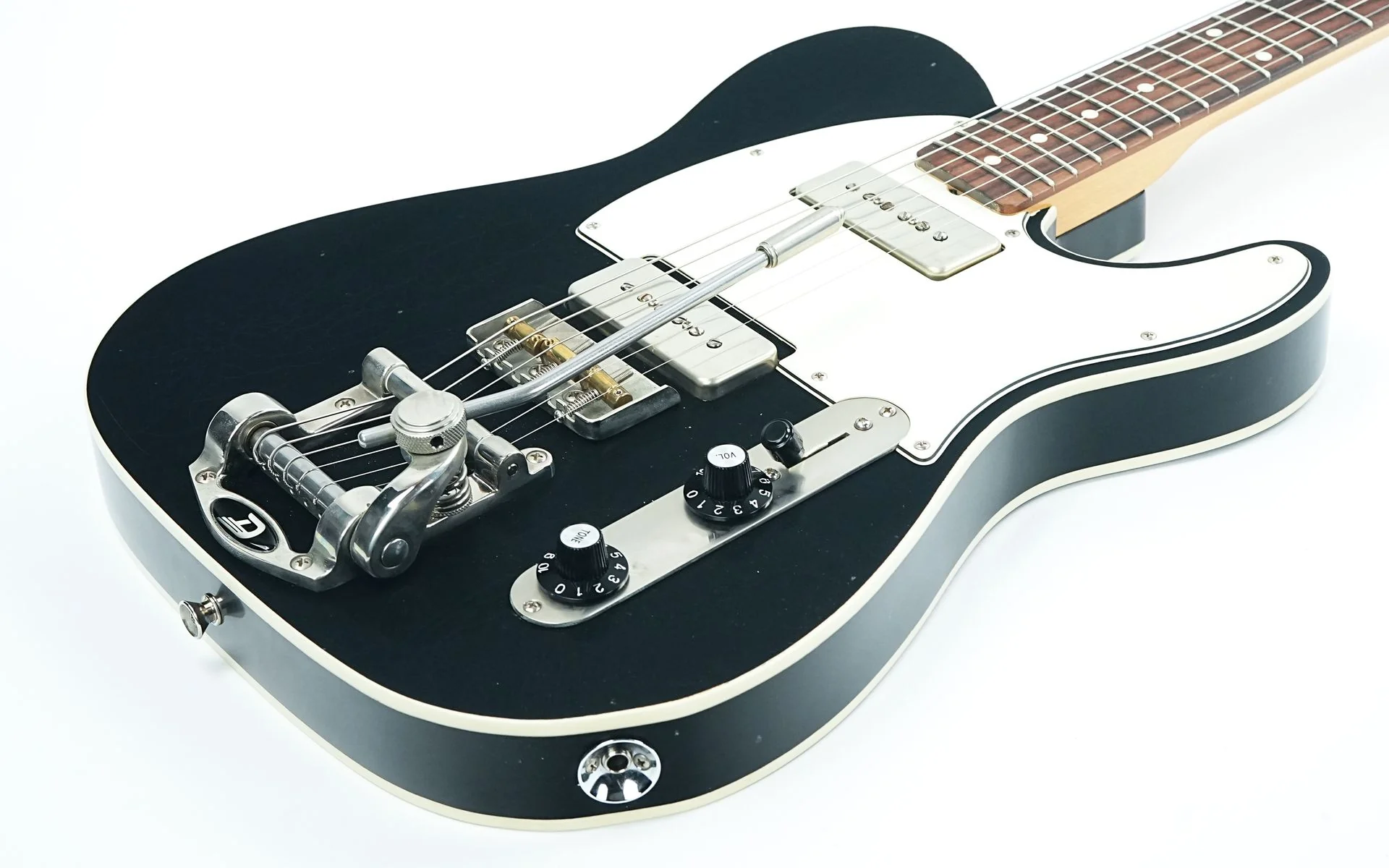 Del Tone 60s T Style Custom Black P90 Light Aged - Image 11