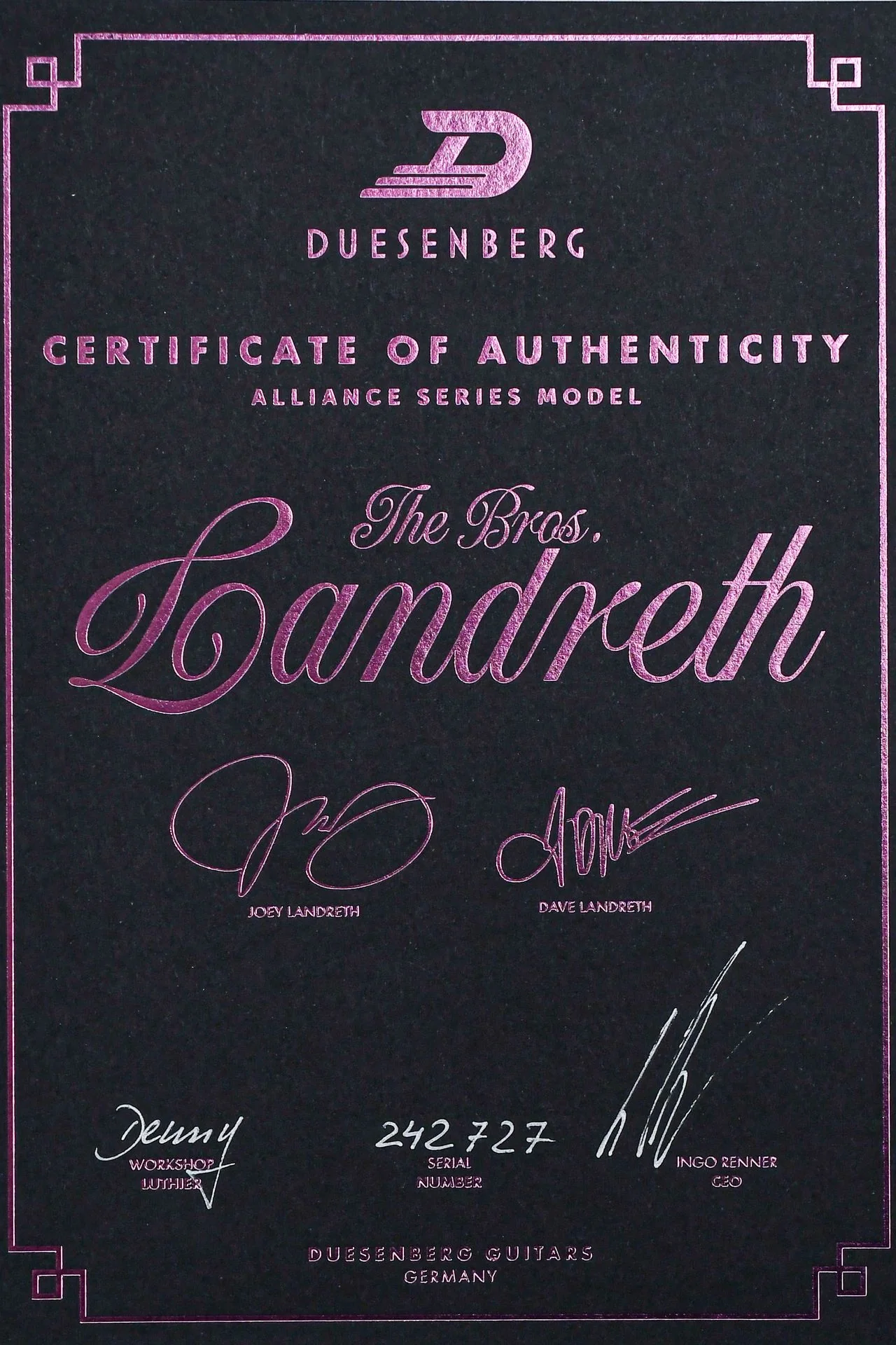Duesenberg Alliance Bros. Landreth Joey's Guitar - Image 13