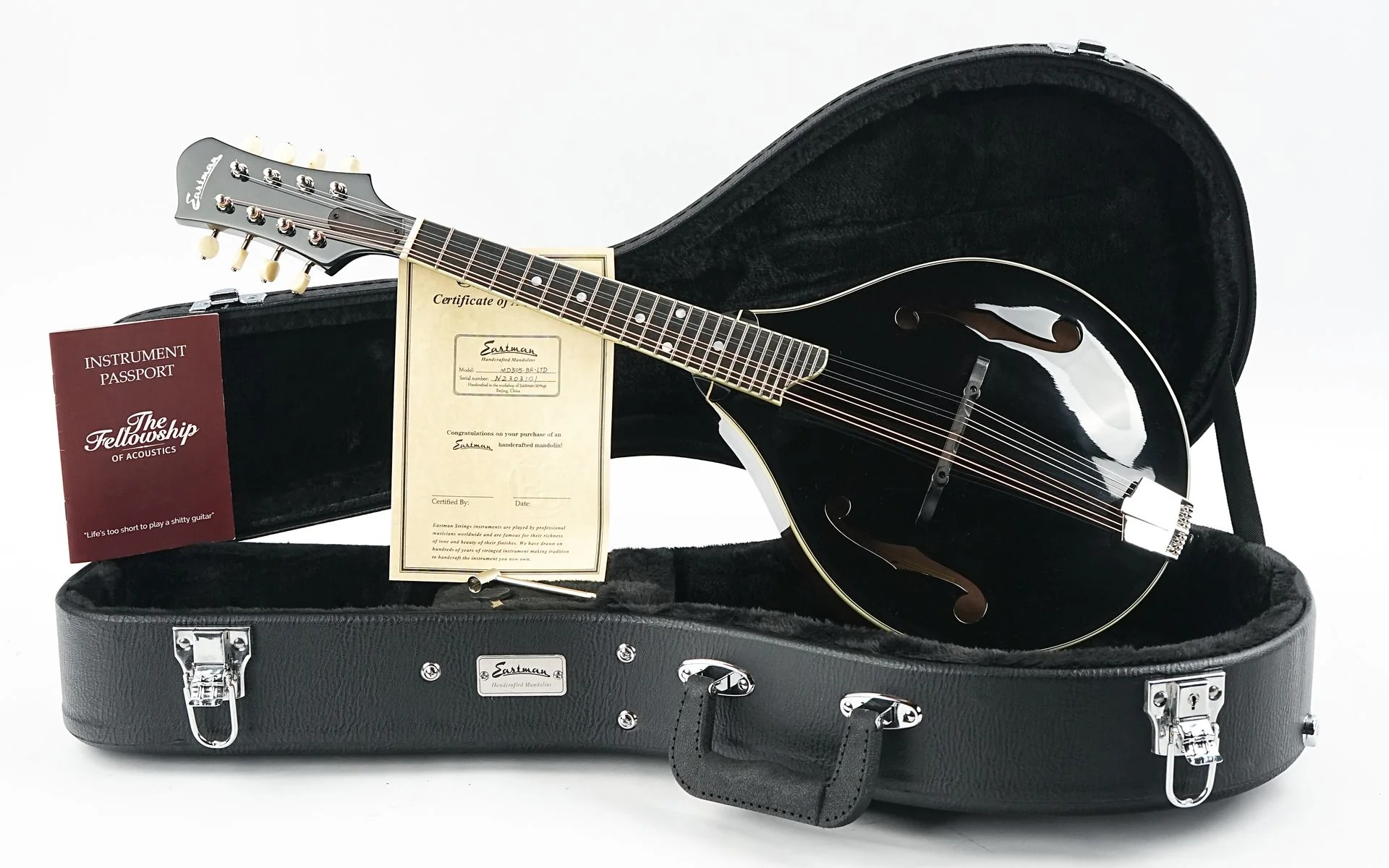 Eastman MD505 Black Top Limited A Style Mandolin - Image 3
