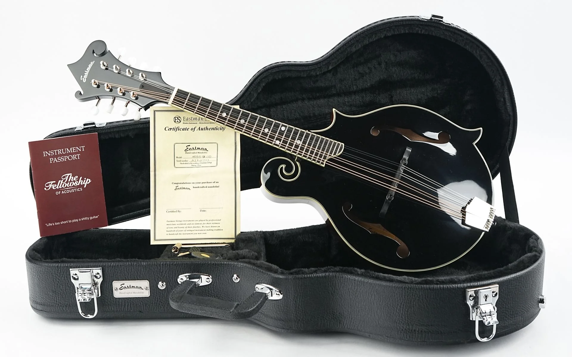 Eastman MD515 Black Top Limited F Style Mandolin - Image 3