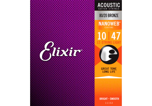Elixir 11152 80/20 Bronze Nanoweb 12-String Light - Image 2