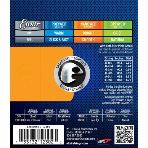 Elixir 12302 Nanoweb Snaren Elektrische Baritone 12-68 - Image 3