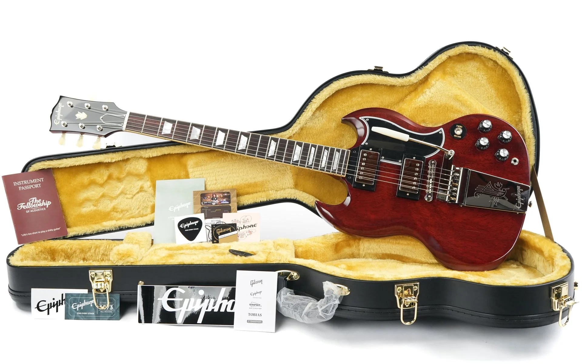 Epiphone 1964 SG Standard with Maestro Vibrola Reissue Cherry Red - Image 3