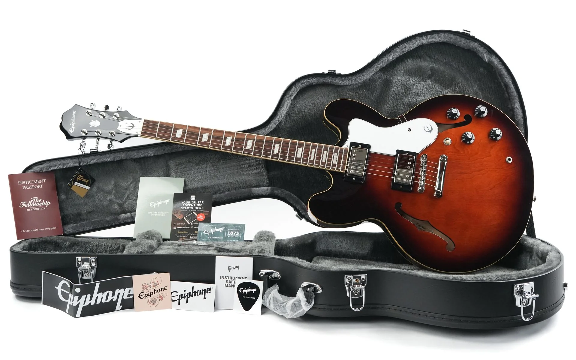 Epiphone Bonehead Riviera Dark Tobacco Sunburst - Image 3