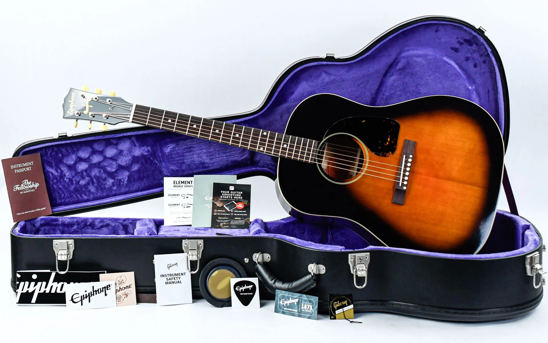 Epiphone Inspired by Gibson Custom 1942 Banner J45 Reissue Vintage Sunburst - Image 3
