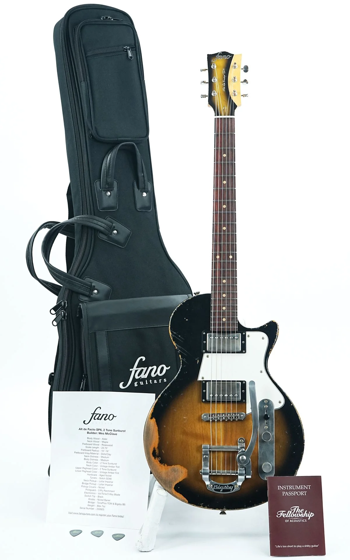 Fano SP6 Alt de Facto 2 Tone Sunburst Bigsby - Image 3
