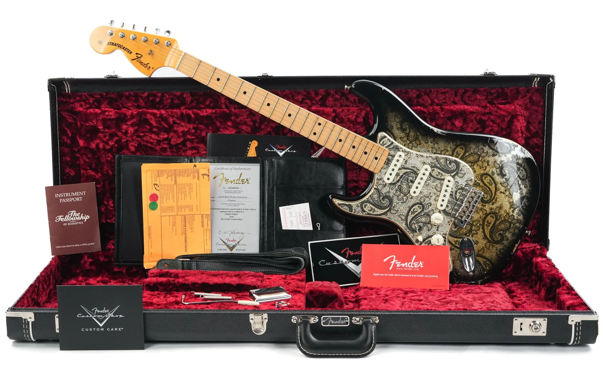 Fender 68 Stratocaster Custom Shop Ltd Black Paisley Relic Lefty 2019 - Image 3