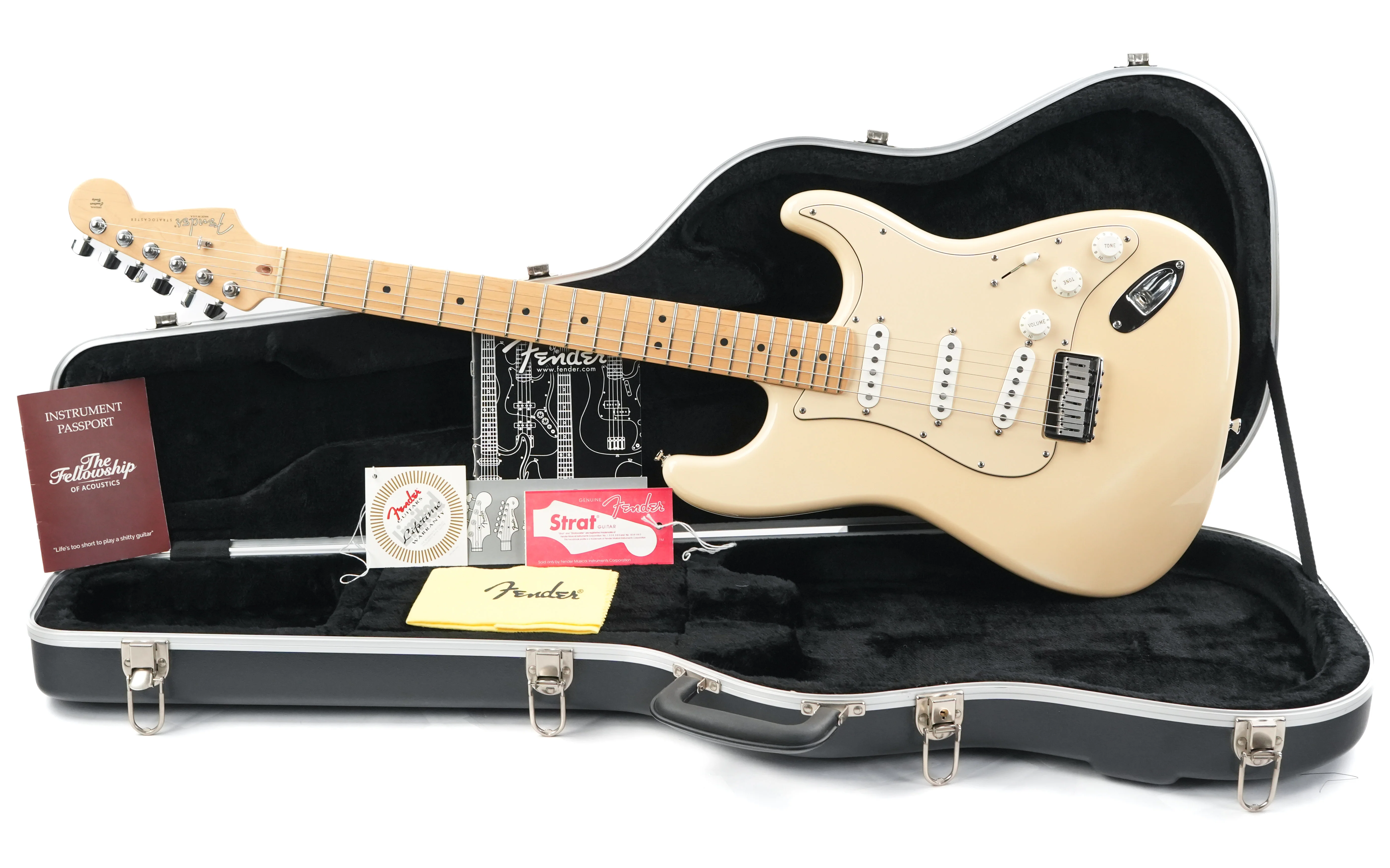Fender American Stratocaster Hardtail Olympic White 2006 - Image 3