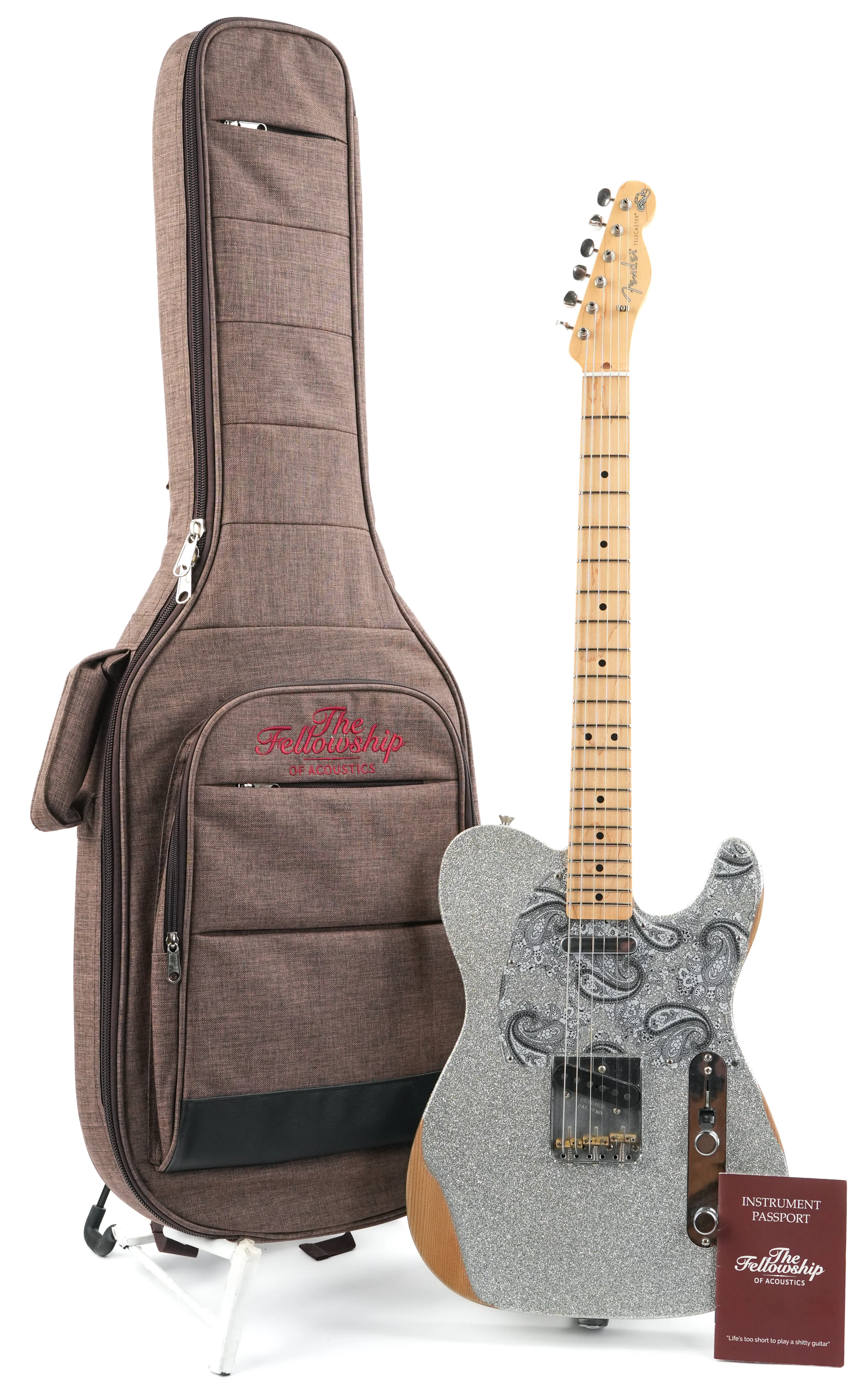 Fender Brad Paisley Road Worn Telecaster Silver Sparkle 2017 - Image 3
