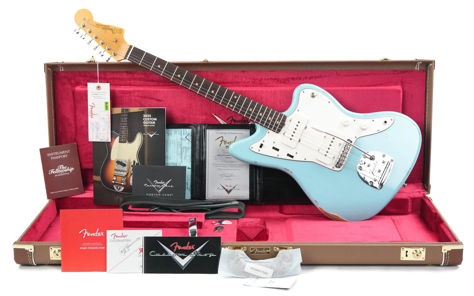 Fender Custom Shop 1962 Jazzmaster Relic Daphne Blue - Image 3