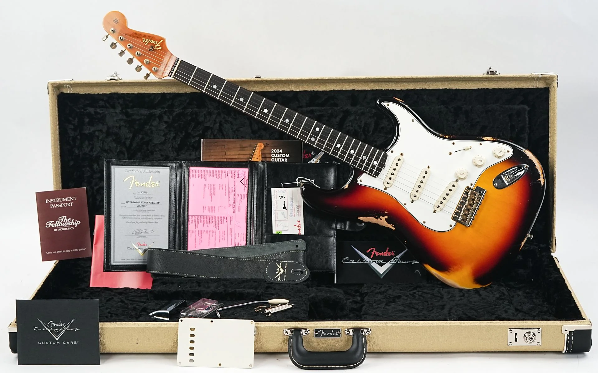 Fender Custom Shop 1965 Stratocaster 3 Color Sunburst Heavy Relic 2025 - Image 3