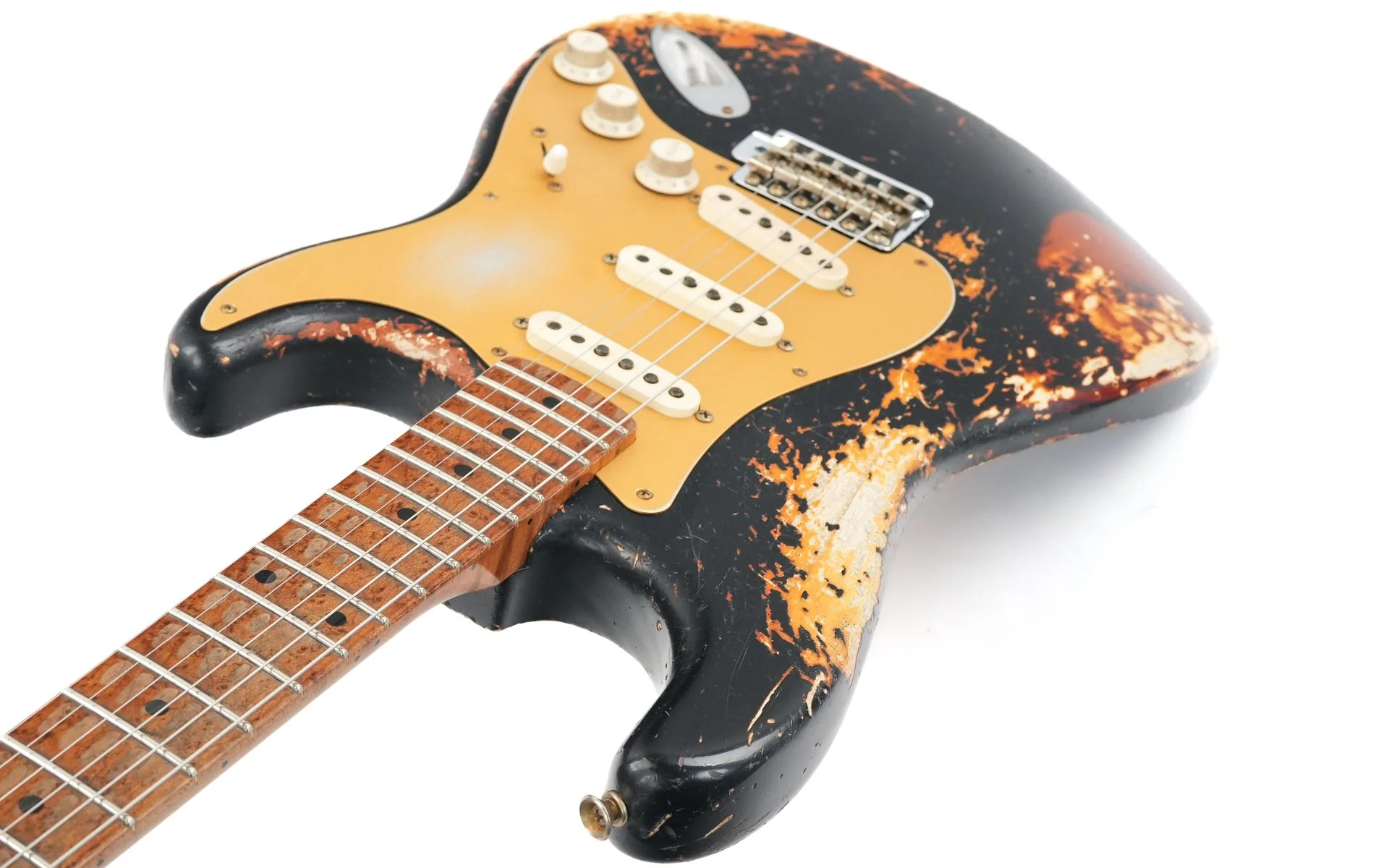 Fender Custom Shop 50's Stratocaster Dennis Galuszka Masterbuilt Black over Violin Burst Heavy Relic - Image 10