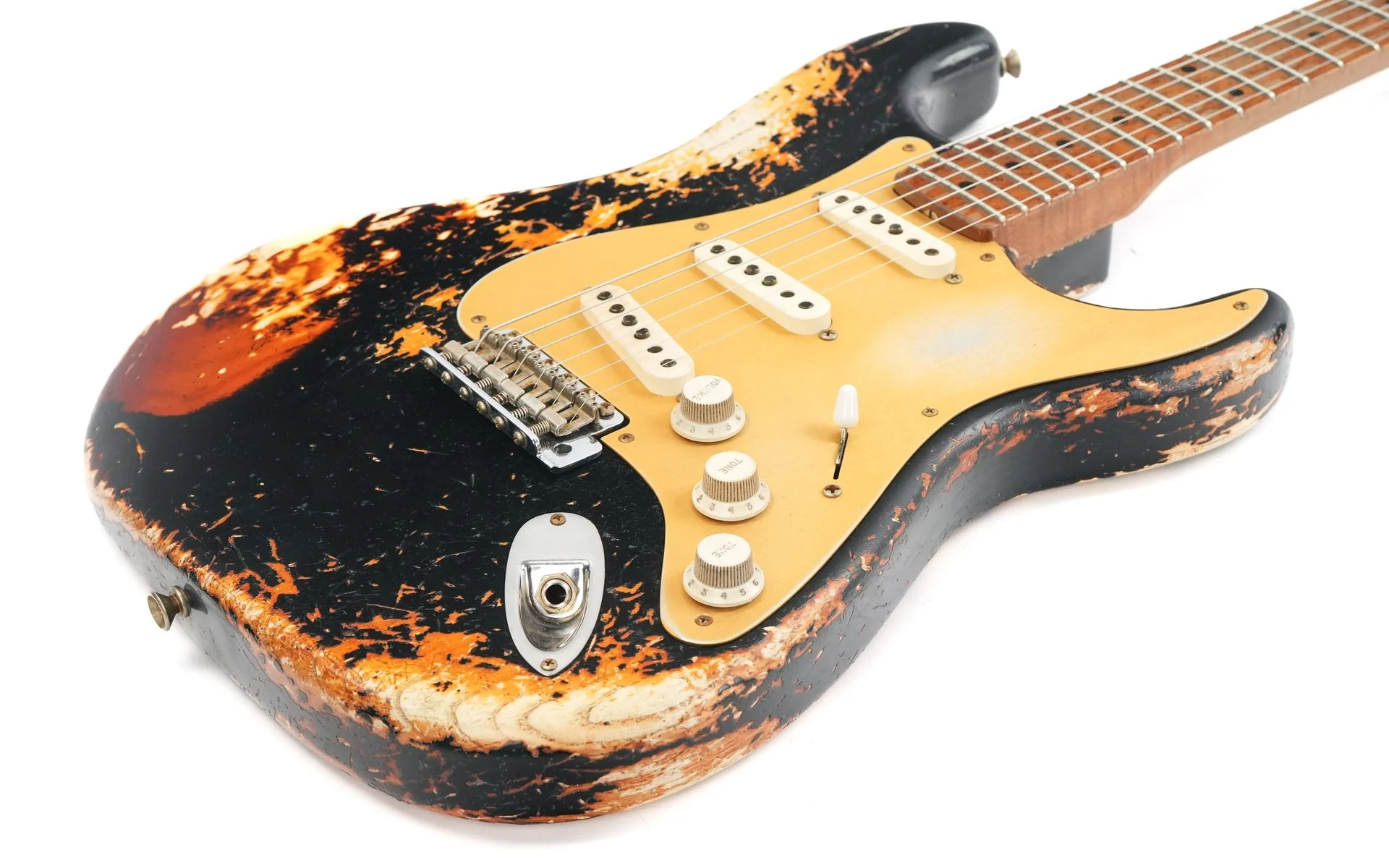 Fender Custom Shop 50's Stratocaster Dennis Galuszka Masterbuilt Black over Violin Burst Heavy Relic - Image 11