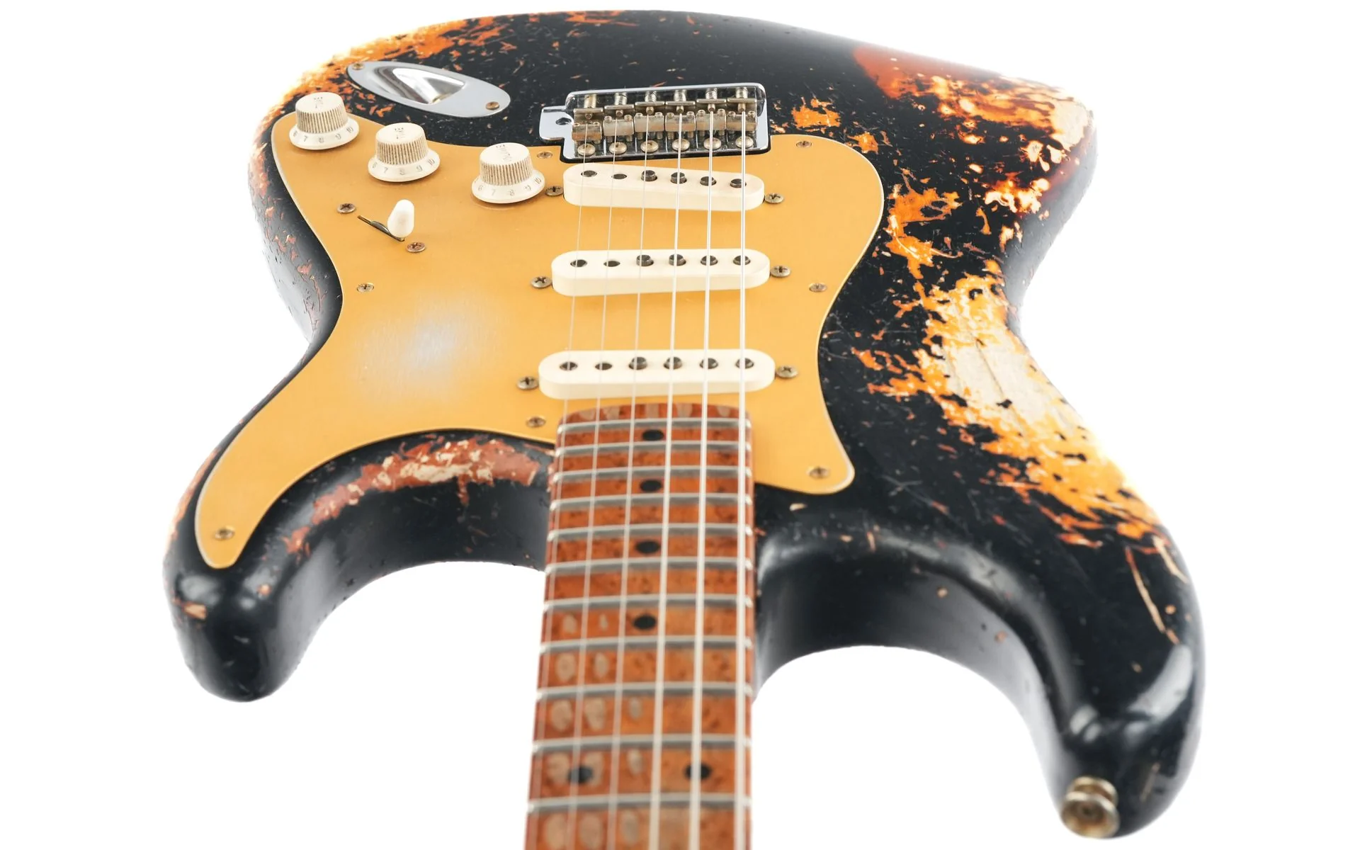 Fender Custom Shop 50's Stratocaster Dennis Galuszka Masterbuilt Black over Violin Burst Heavy Relic - Image 13