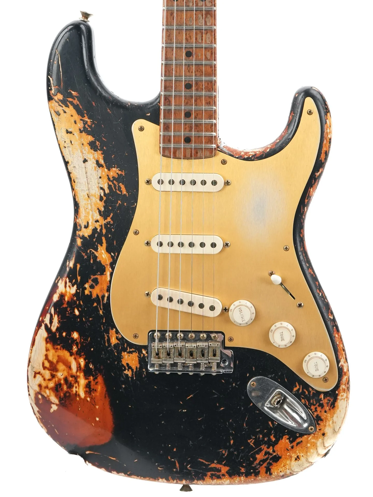 Fender Custom Shop 50's Stratocaster Dennis Galuszka Masterbuilt Black over Violin Burst Heavy Relic - Image 5
