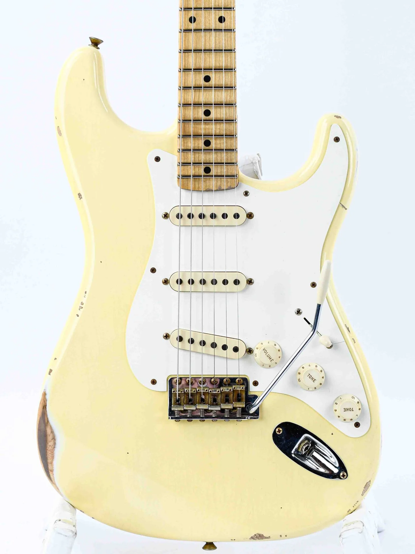 Fender Custom Shop 55 Stratocaster Relic Aged Vintage White - Image 5