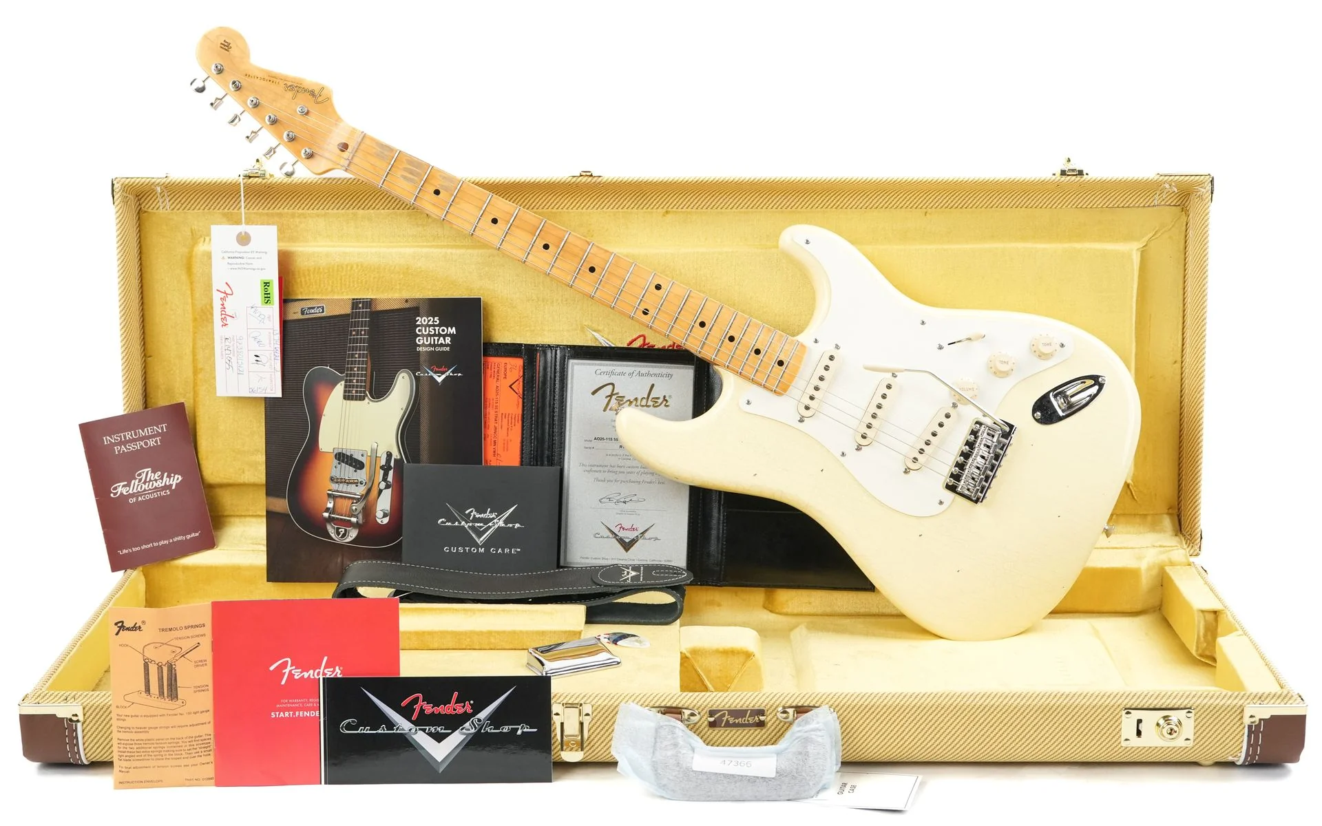 Fender Custom Shop '55 Stratocaster Vintage White Journeyman - Image 3