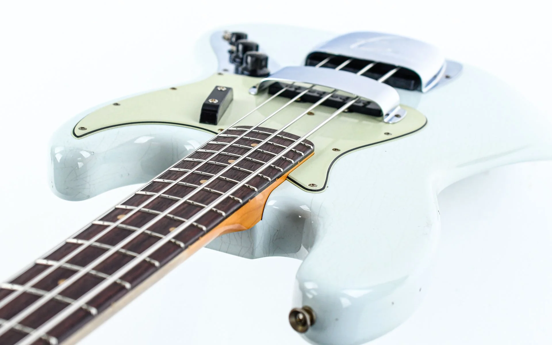 Fender Custom Shop 63 Jazz Bass Journeyman Faded Aged Sonic Blue - Image 10