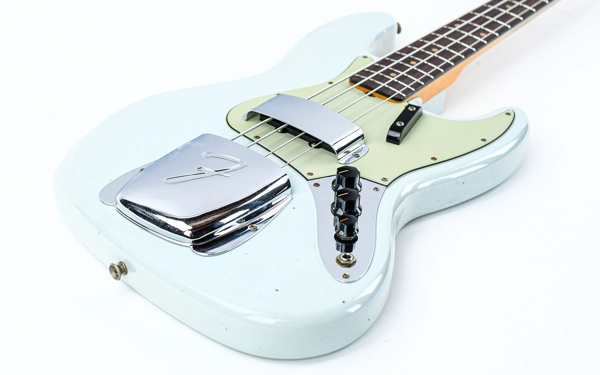 Fender Custom Shop 63 Jazz Bass Journeyman Faded Aged Sonic Blue - Image 12