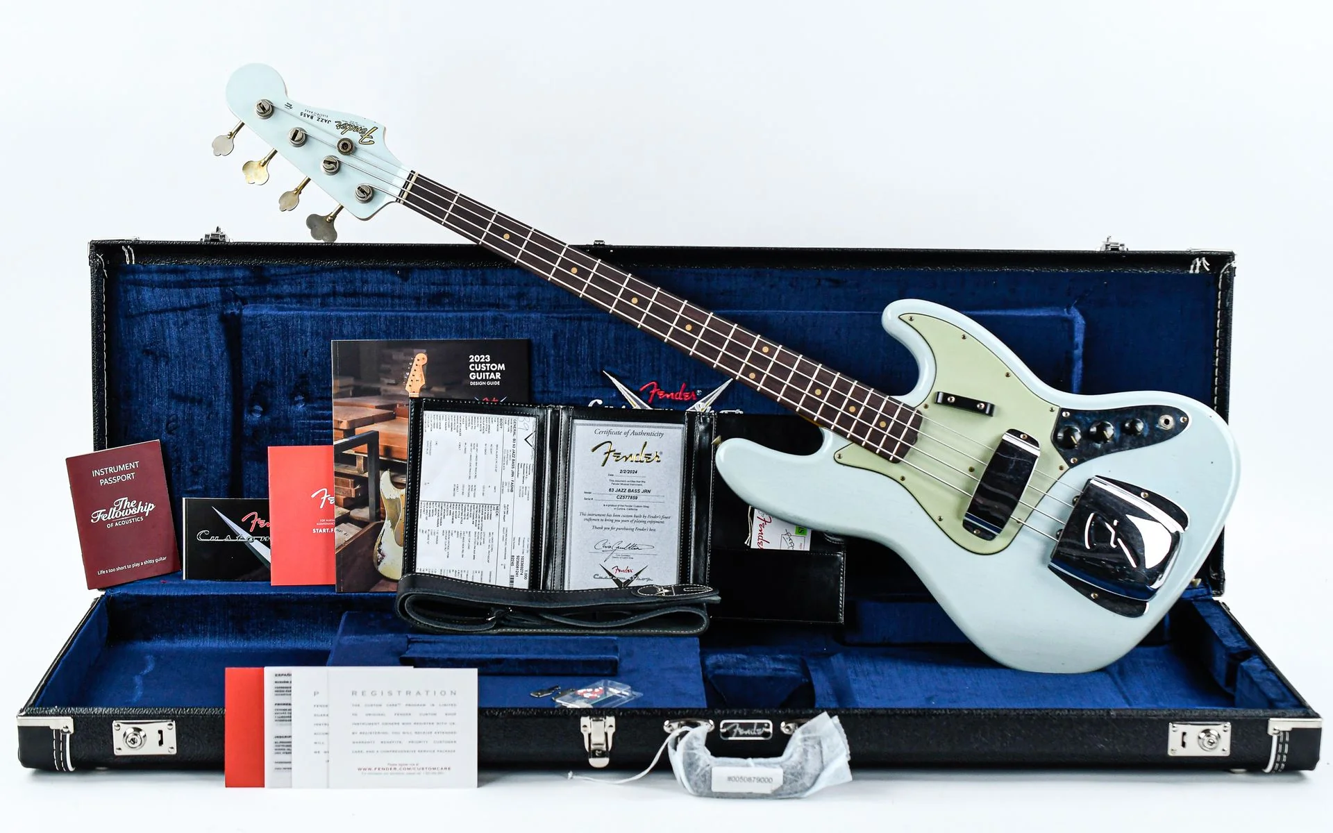 Fender Custom Shop 63 Jazz Bass Journeyman Faded Aged Sonic Blue - Image 3