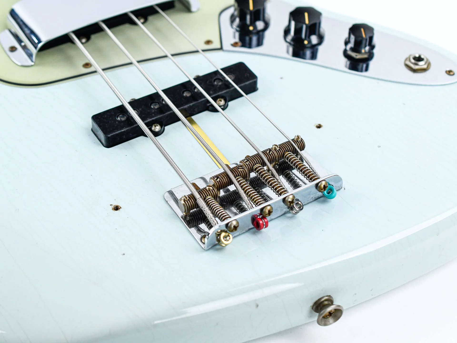 Fender Custom Shop 63 Jazz Bass Journeyman Faded Aged Sonic Blue - Image 7