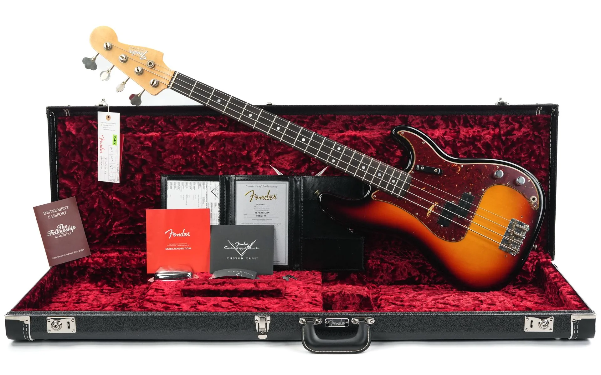 Fender Custom Shop 66 Precision bass Journeyman Bleached 3 Tone Sunburst 2023 - Image 3