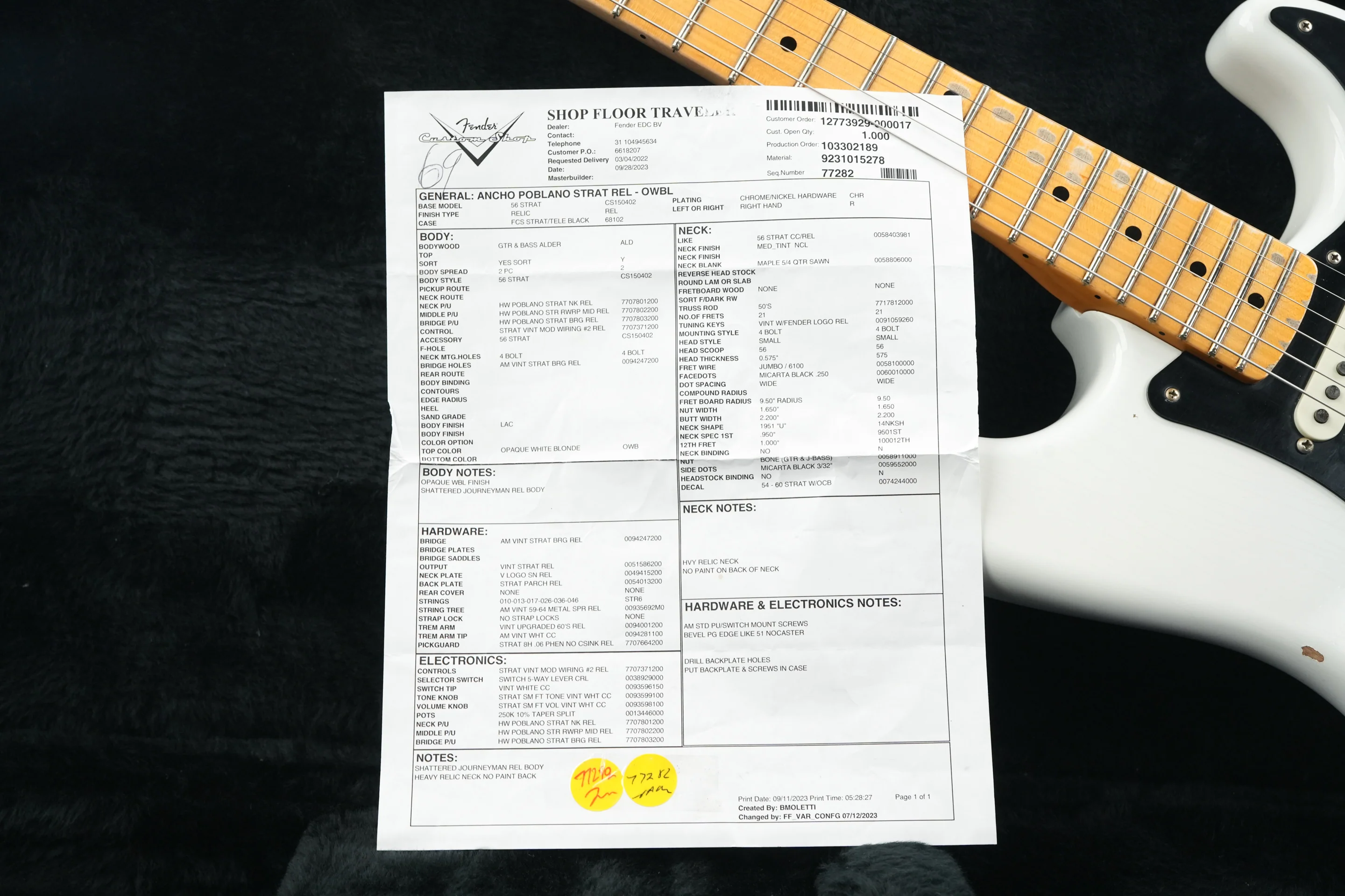 Fender Custom Shop Ancho Poblano Stratocaster Olympic White Relic 2023 - Image 13