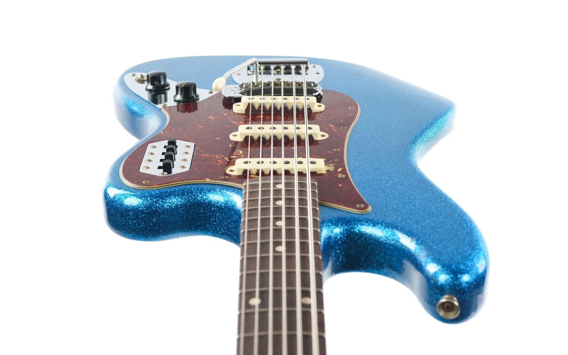 Fender Custom Shop Bass VI Journeyman Aged Blue Sparkle - Image 12