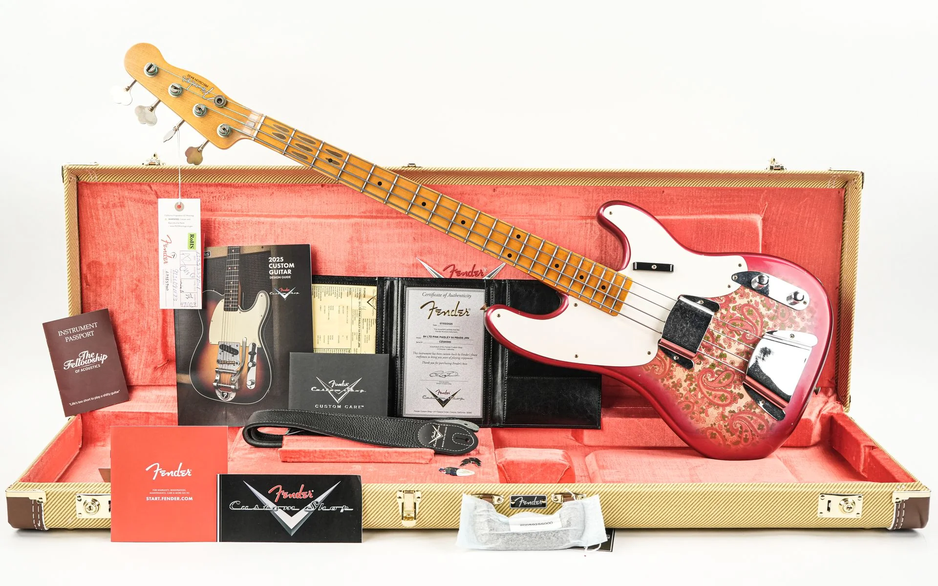 Fender Custom Shop LTD Edition Pink Paisley '54 Precision Bass Journeyman - Image 3