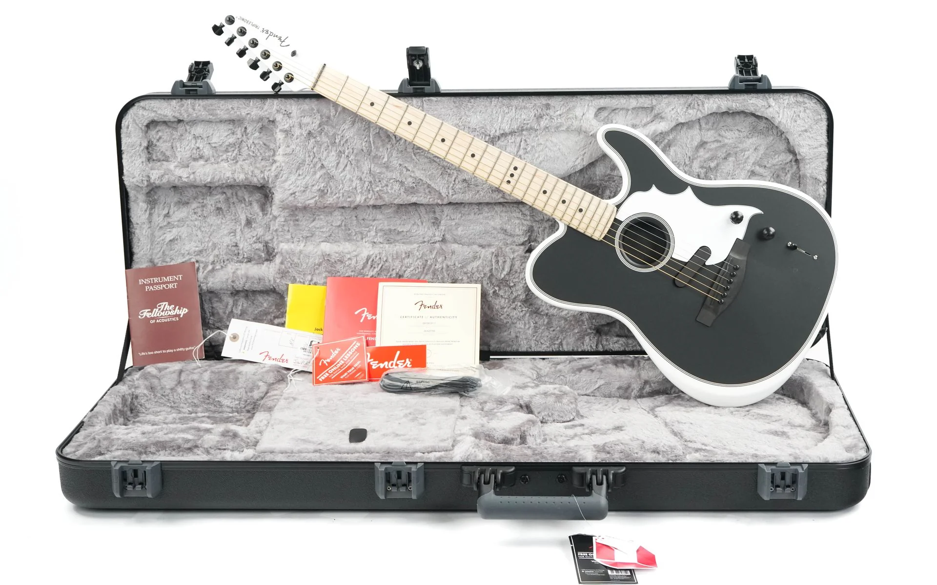 Fender Jack White Triplesonic Acoustasonic Telecaster Blacktop - Image 3