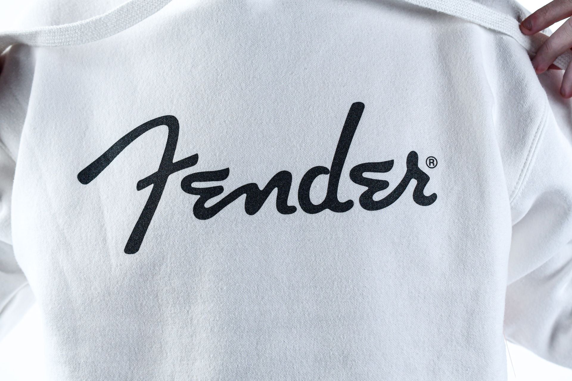 Fender Spaghetti Logo Hoodie White - Image 4