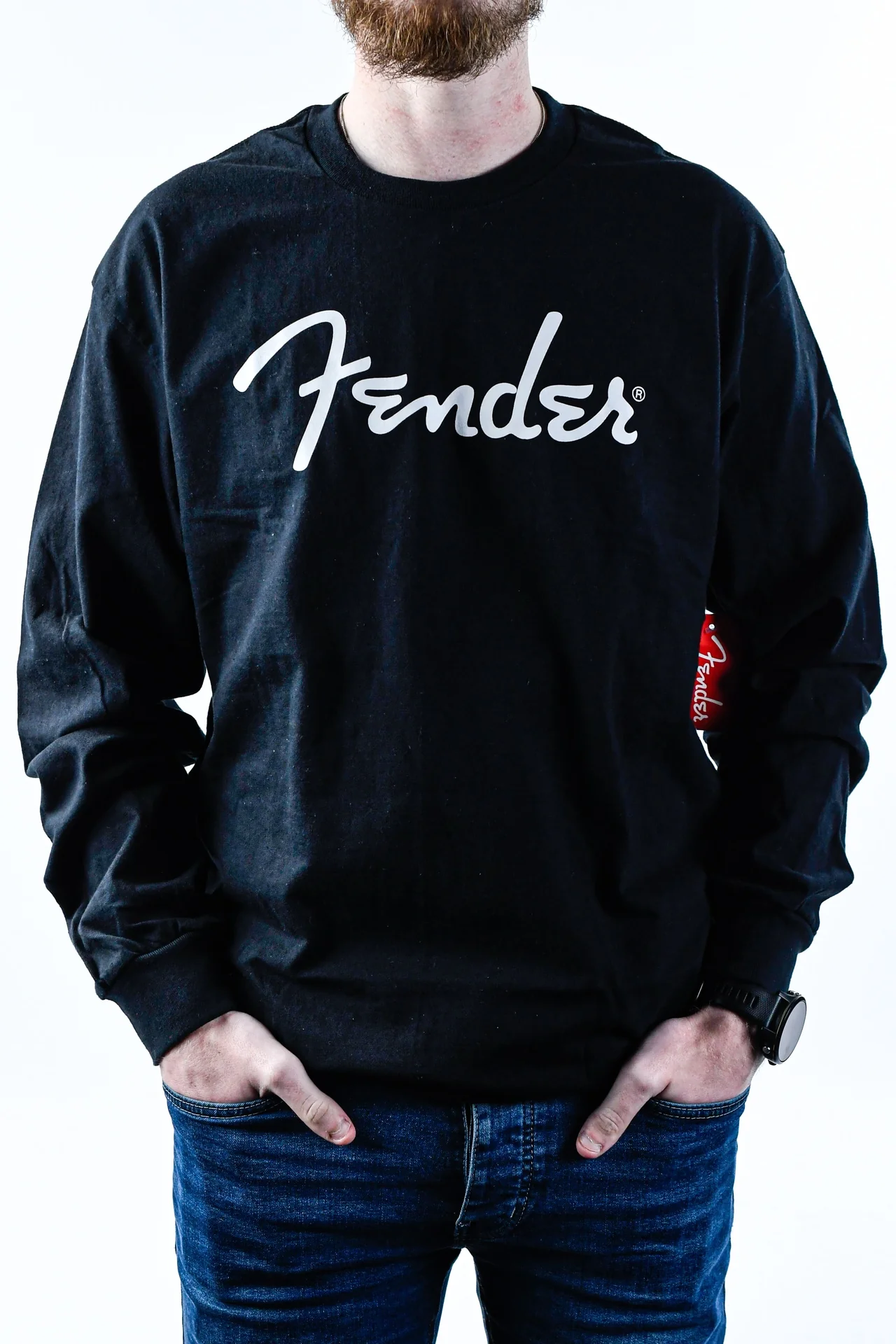 Fender Spaghetti Logo Long Sleeve Black
