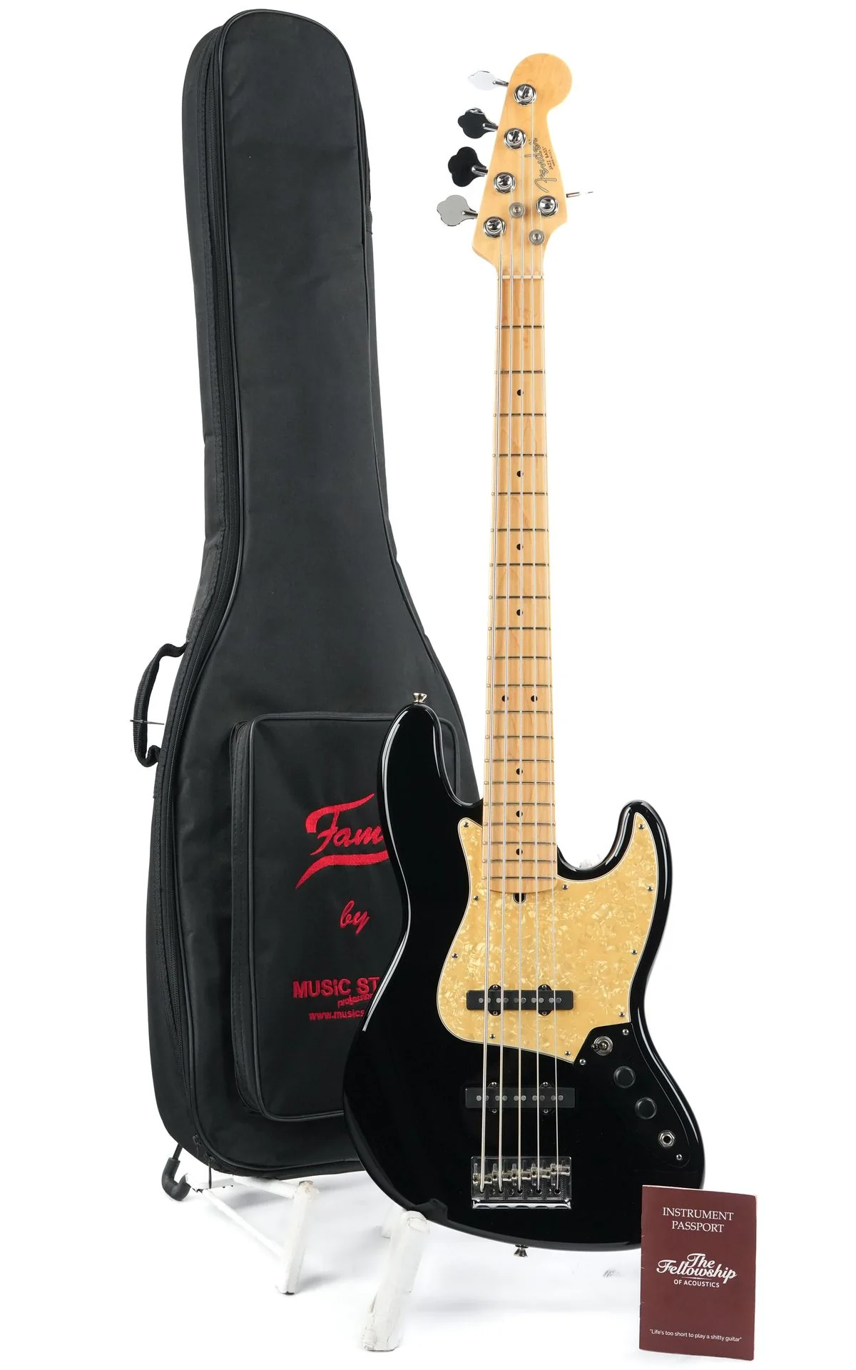 Fender USA Jazz Bass 5 Black 2009 - Image 3