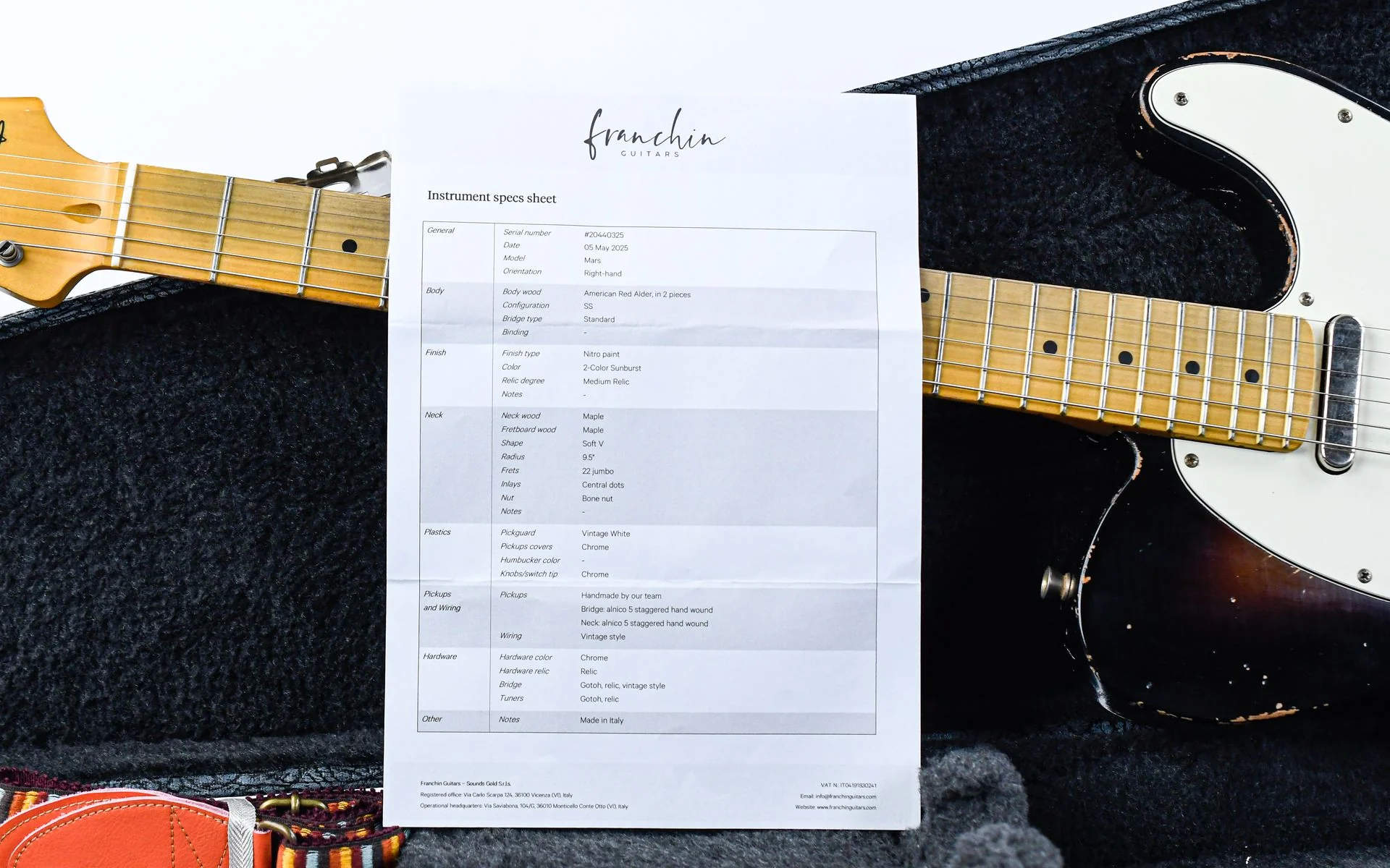 Franchin Mars 2 Tone Sunburst Medium Relic - Image 13