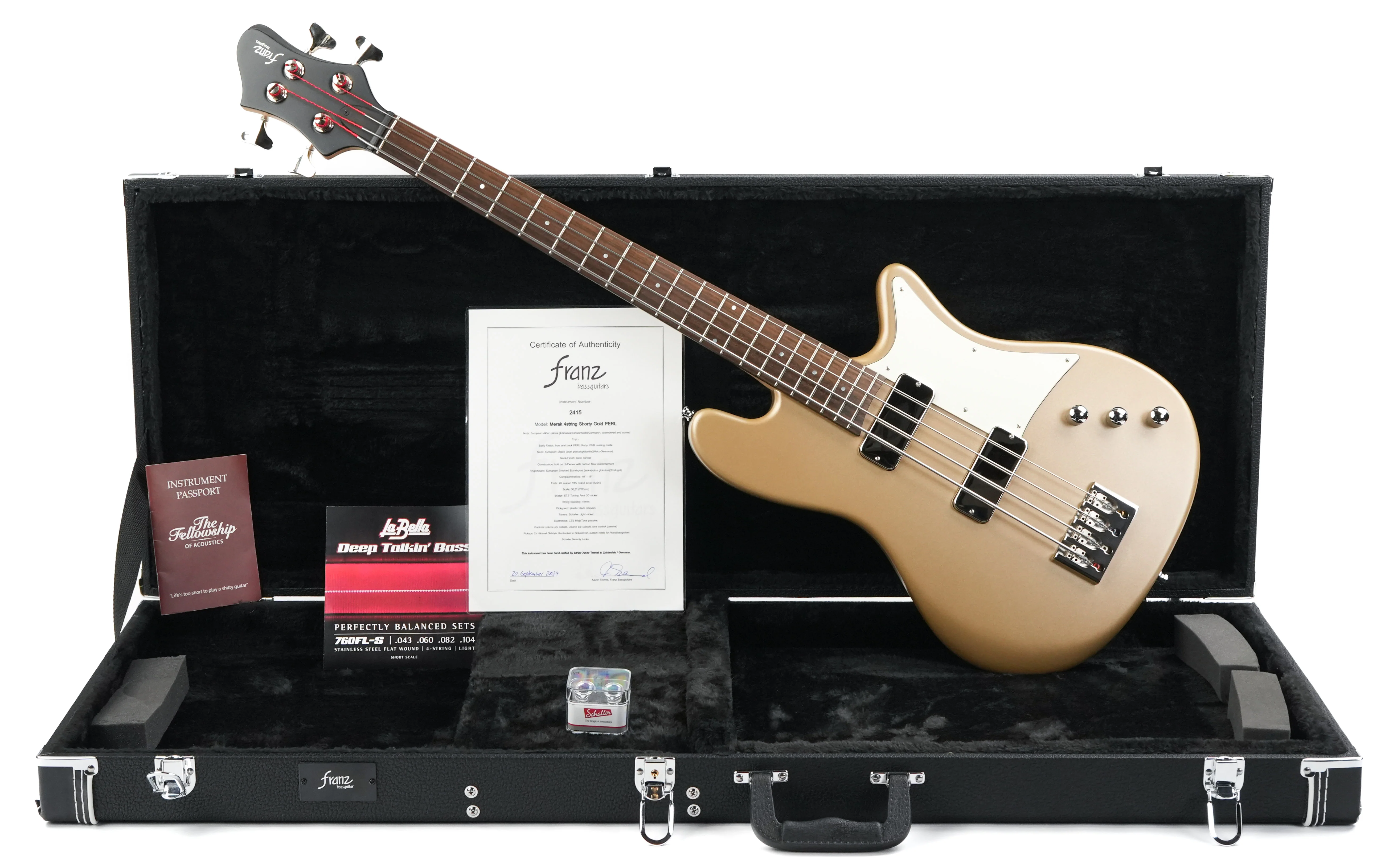 Franz Bassguitars Merak Shorty Shoreline Gold 2024 - Image 3