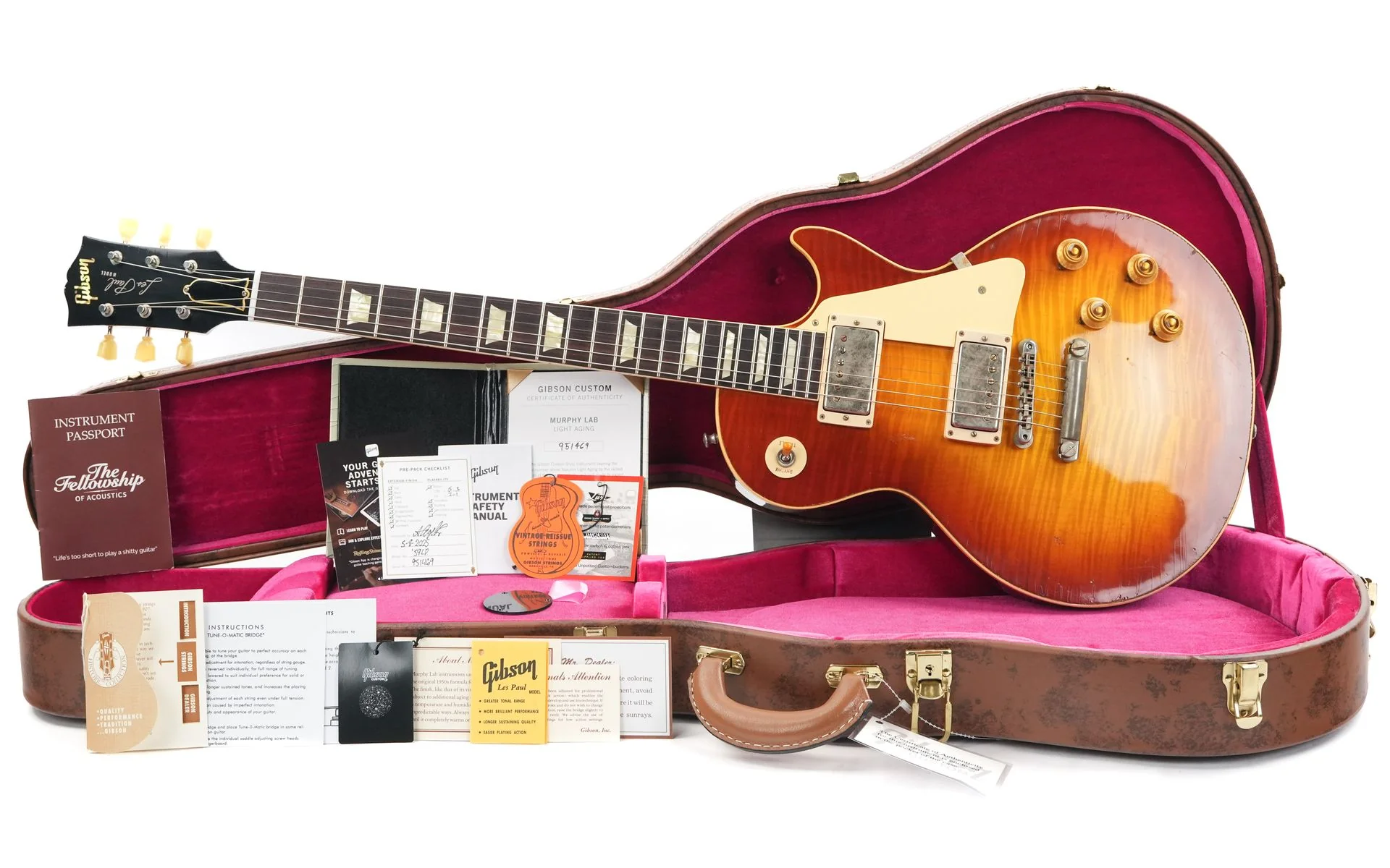 Gibson 1959 Les Paul Standard Reissue Light Aged Cherry Teaburst - Image 3