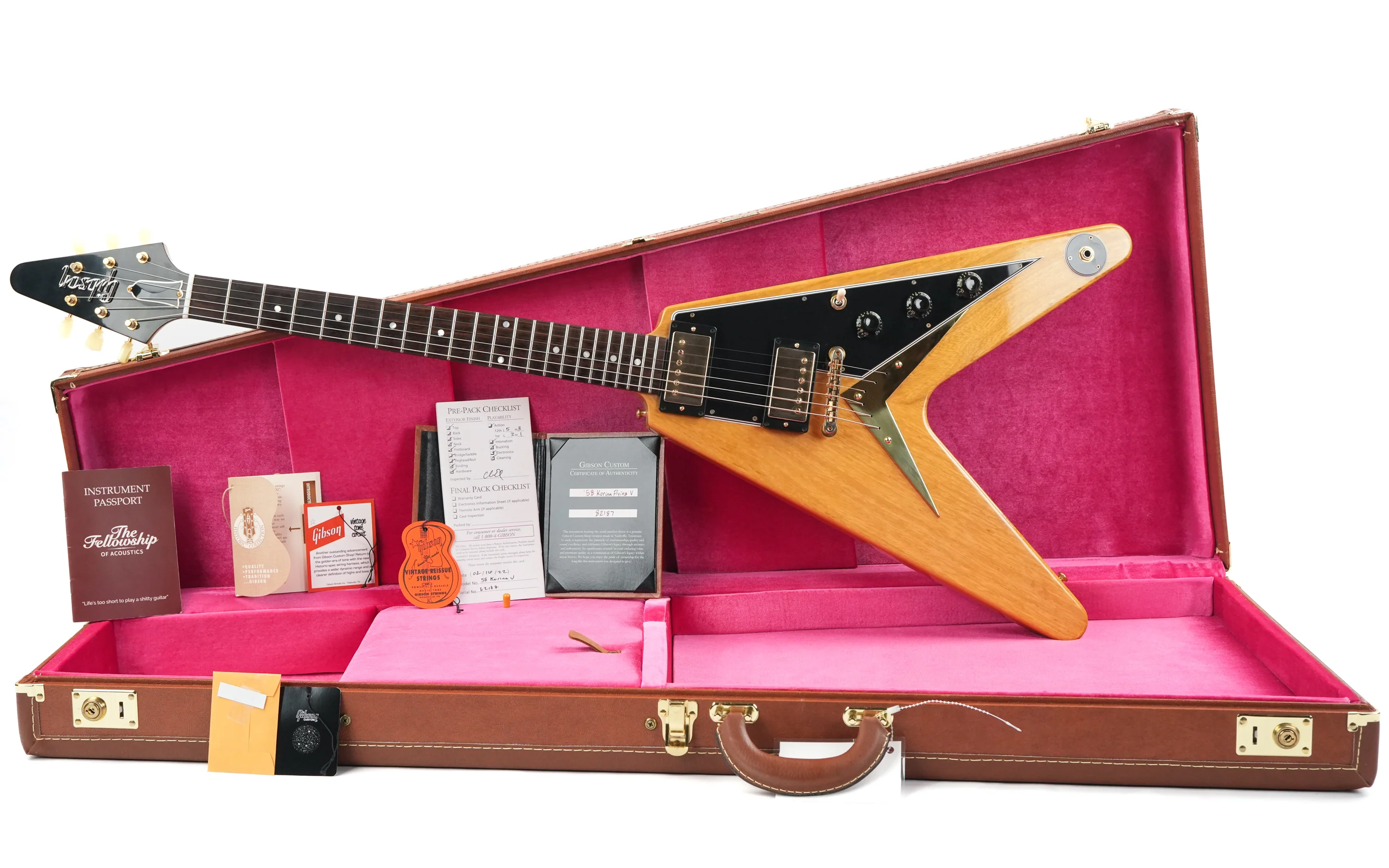 Gibson Custom 1958 Flying V Korina 2022 - Image 3