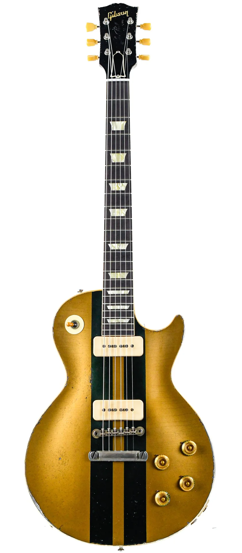 Gibson Custom 56 Les Paul All Gold w/ British Racing Green Stripes Murphy Lab Heavy Aged