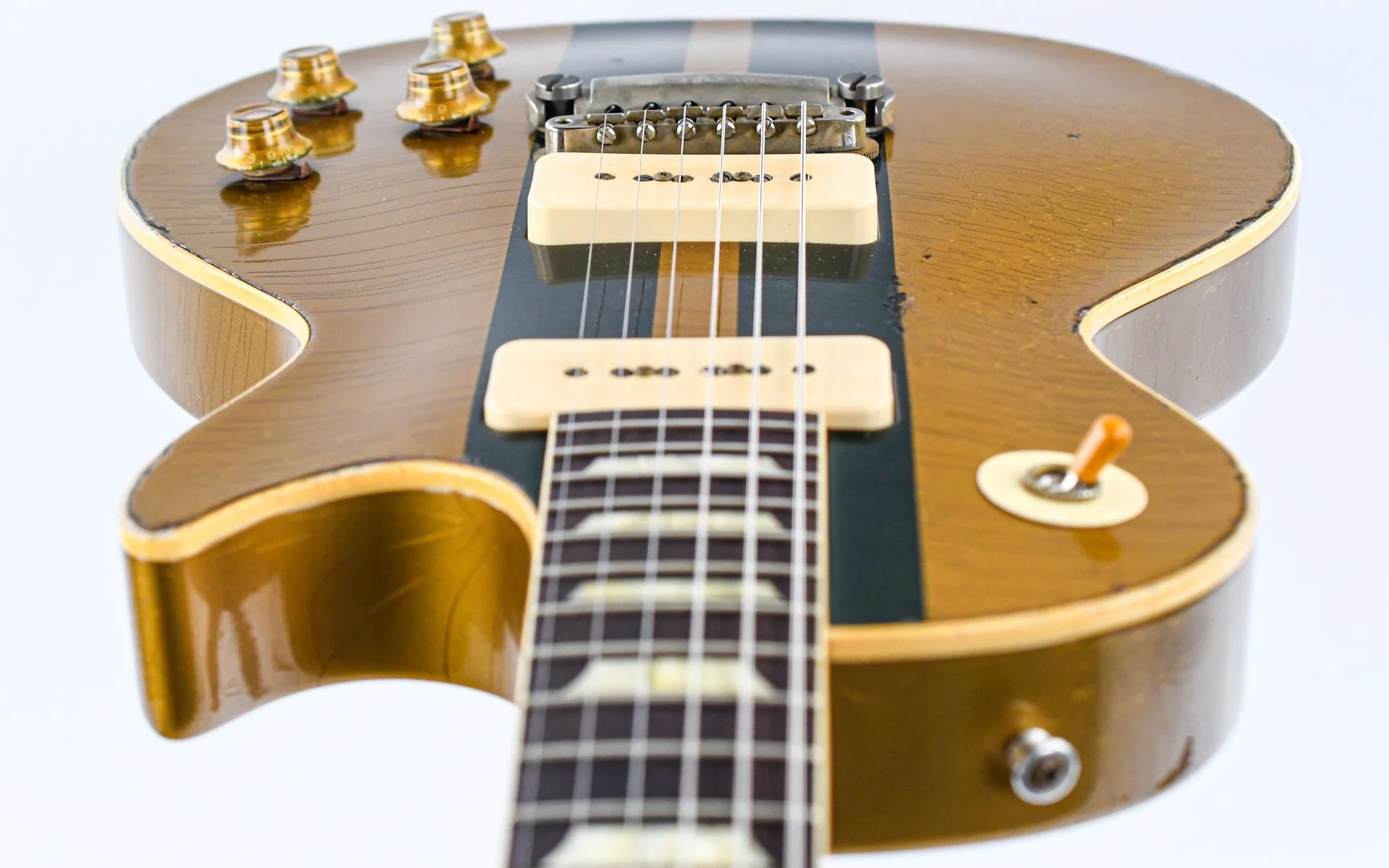 Gibson Custom 56 Les Paul All Gold w/ British Racing Green Stripes Murphy Lab Heavy Aged - Image 12