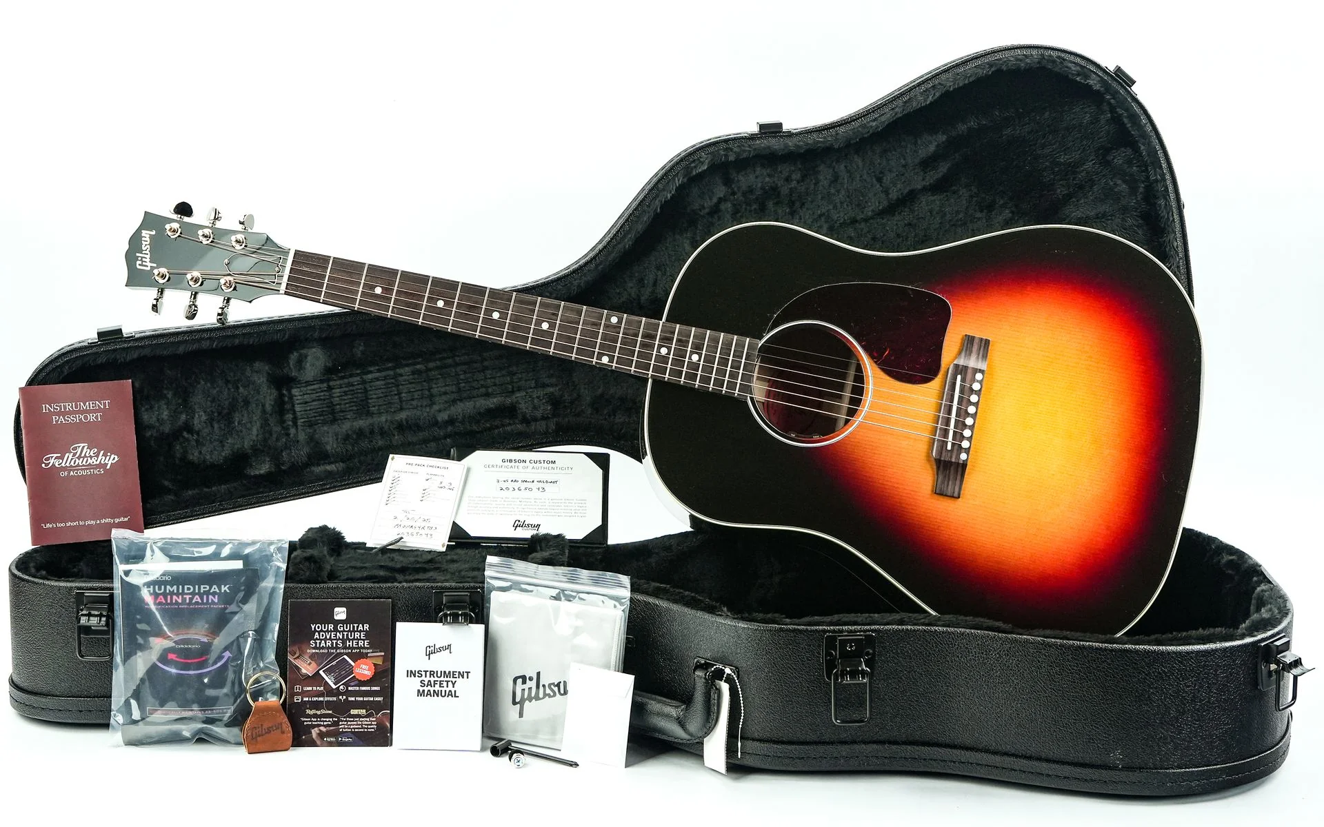 Gibson Custom J45 Standard Red Spruce Tri Burst - Image 3